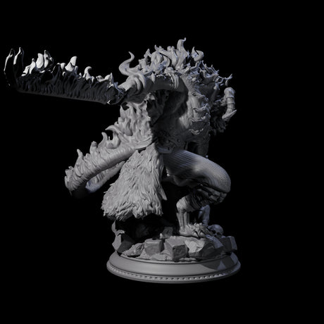 Flaming Rakshasa Miniature for Dungeons and Dragons, Pathfinder or other TTRPGs