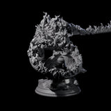 Flaming Rakshasa Miniature for Dungeons and Dragons, Pathfinder or other TTRPGs