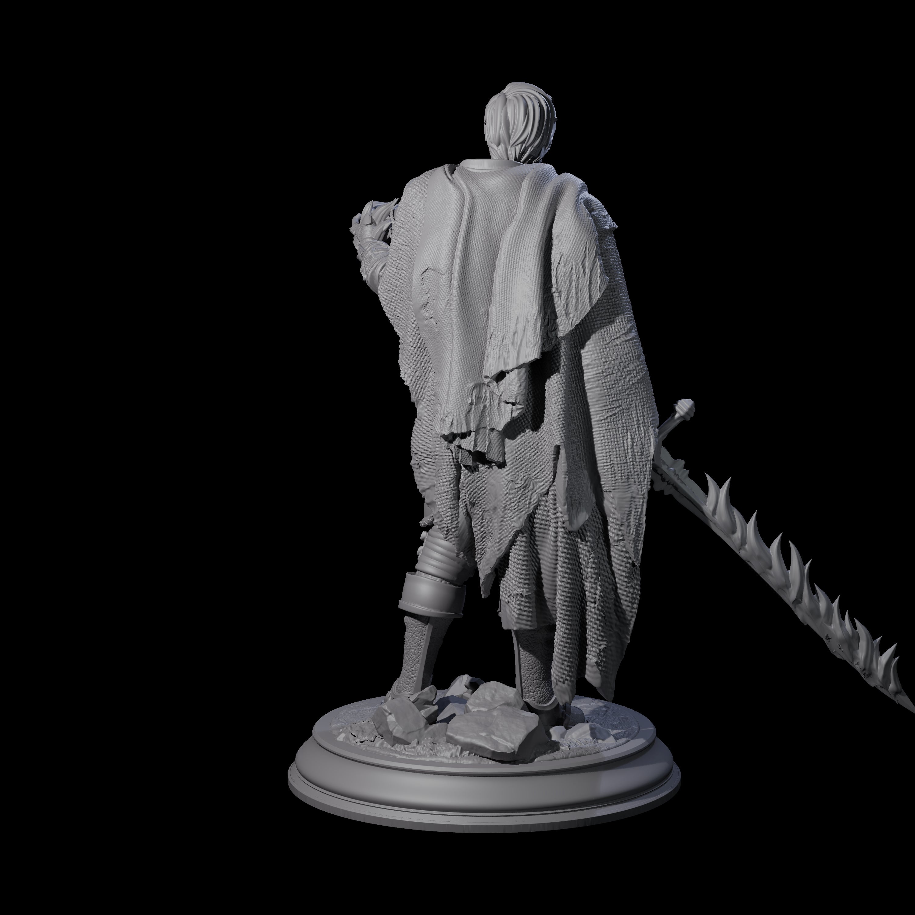 Flaming Sword Warlock Miniature for Dungeons and Dragons, Pathfinder or other TTRPGs