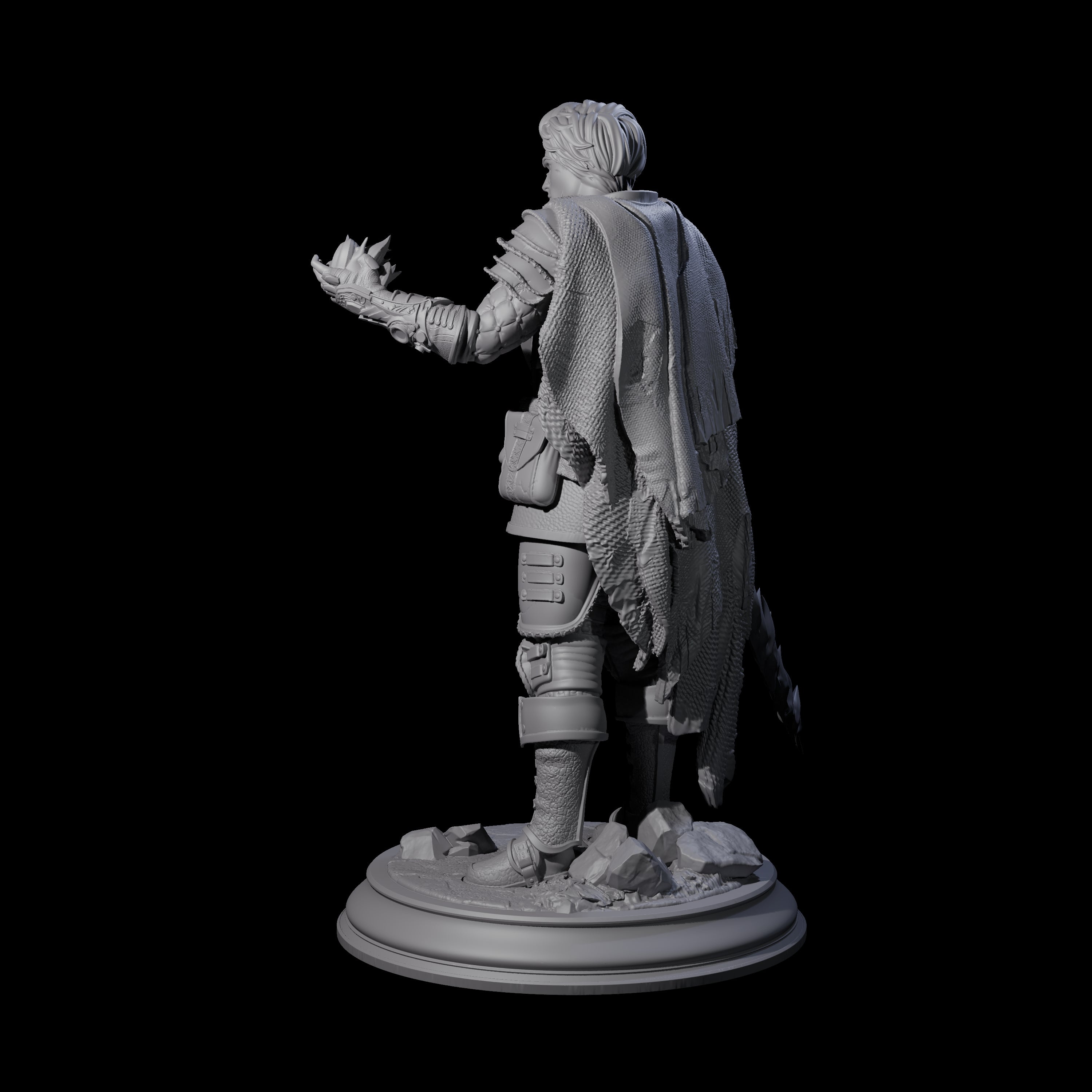 Flaming Sword Warlock Miniature for Dungeons and Dragons, Pathfinder or other TTRPGs