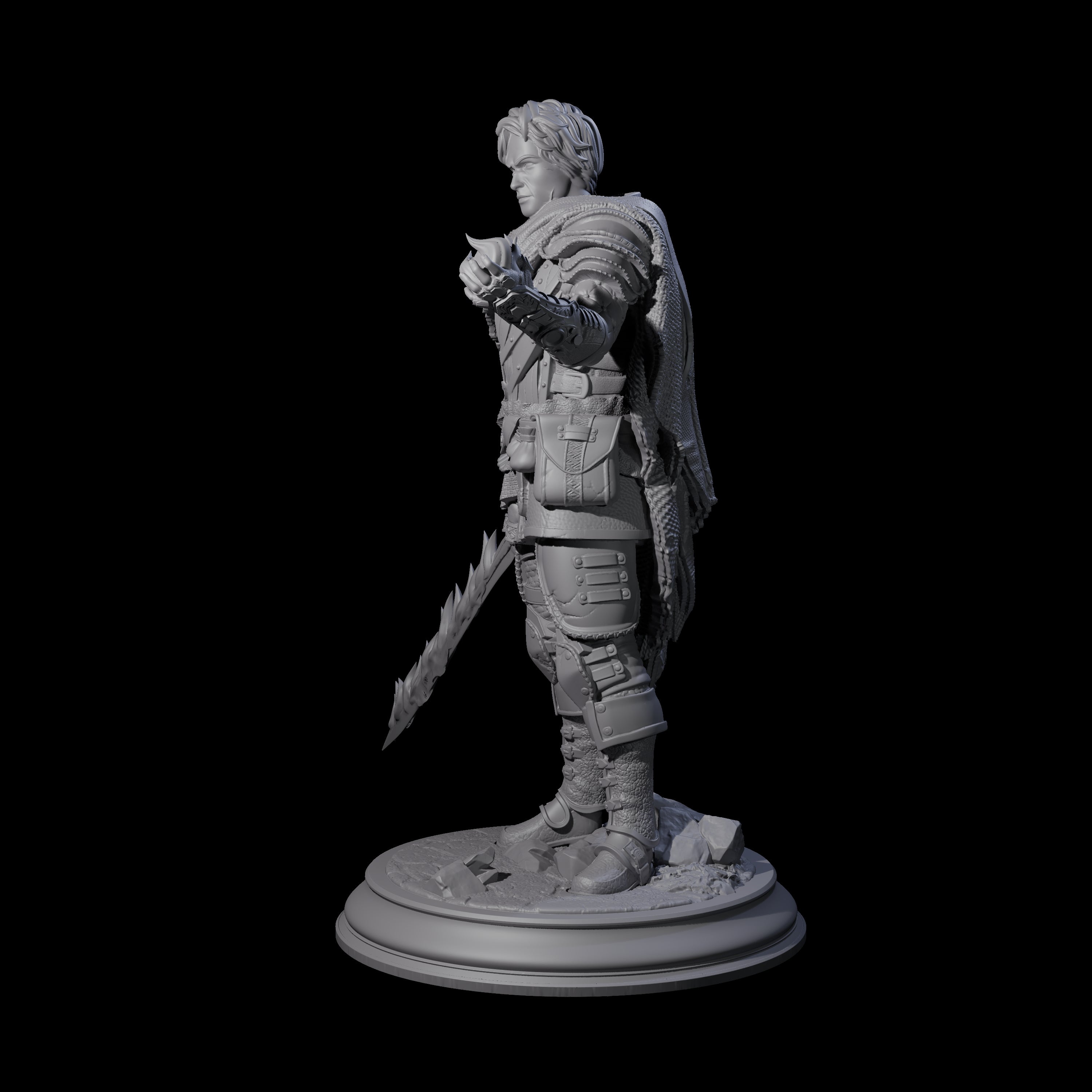 Flaming Sword Warlock Miniature for Dungeons and Dragons, Pathfinder or other TTRPGs