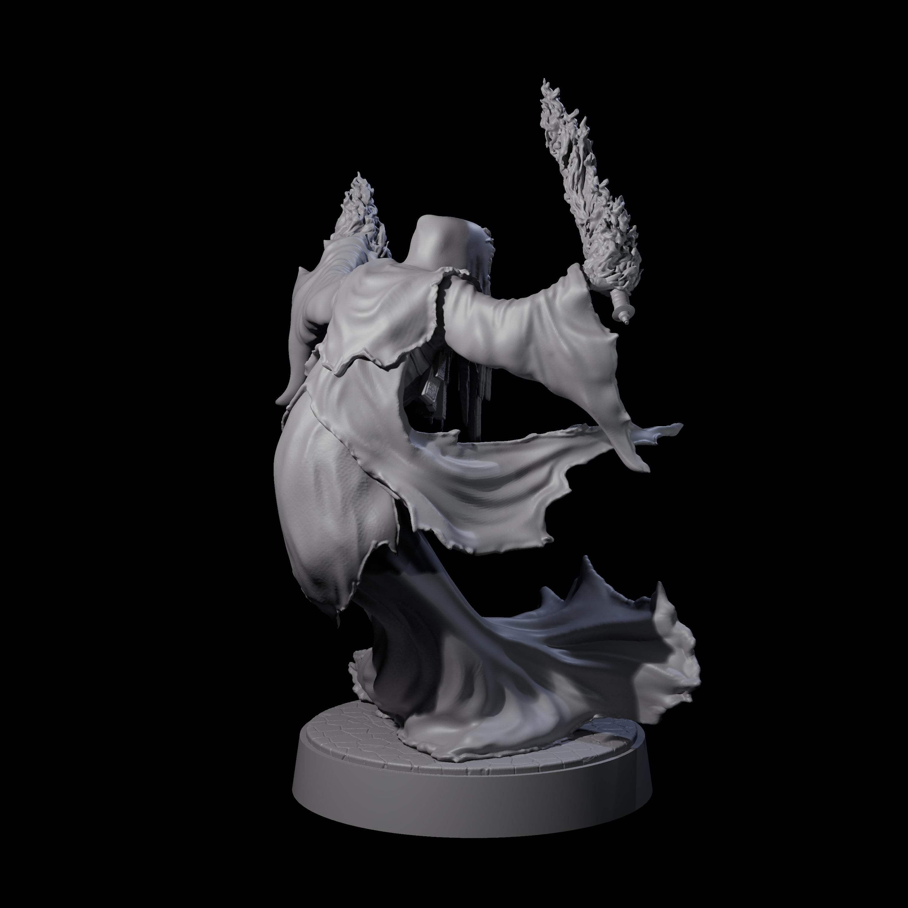Flaming Wraith A Miniature for Dungeons and Dragons, Pathfinder or other TTRPGs