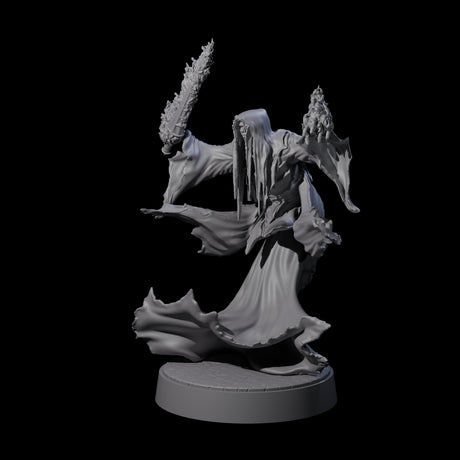 Flaming Wraith A Miniature for Dungeons and Dragons, Pathfinder or other TTRPGs