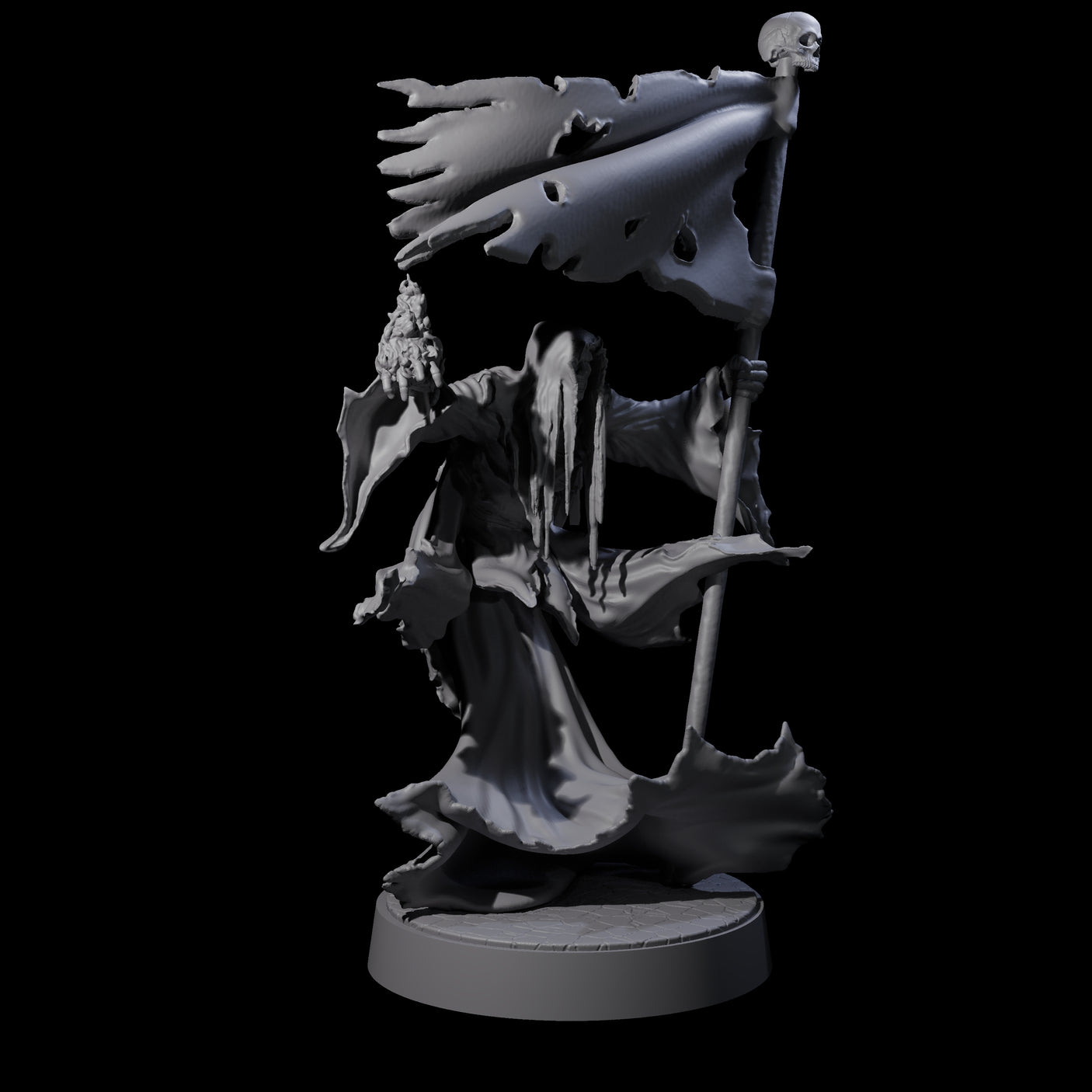 Flaming Wraith B Miniature for Dungeons and Dragons, Pathfinder or other TTRPGs
