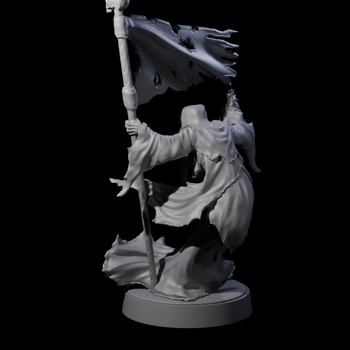 Flaming Wraith B Miniature for Dungeons and Dragons, Pathfinder or other TTRPGs
