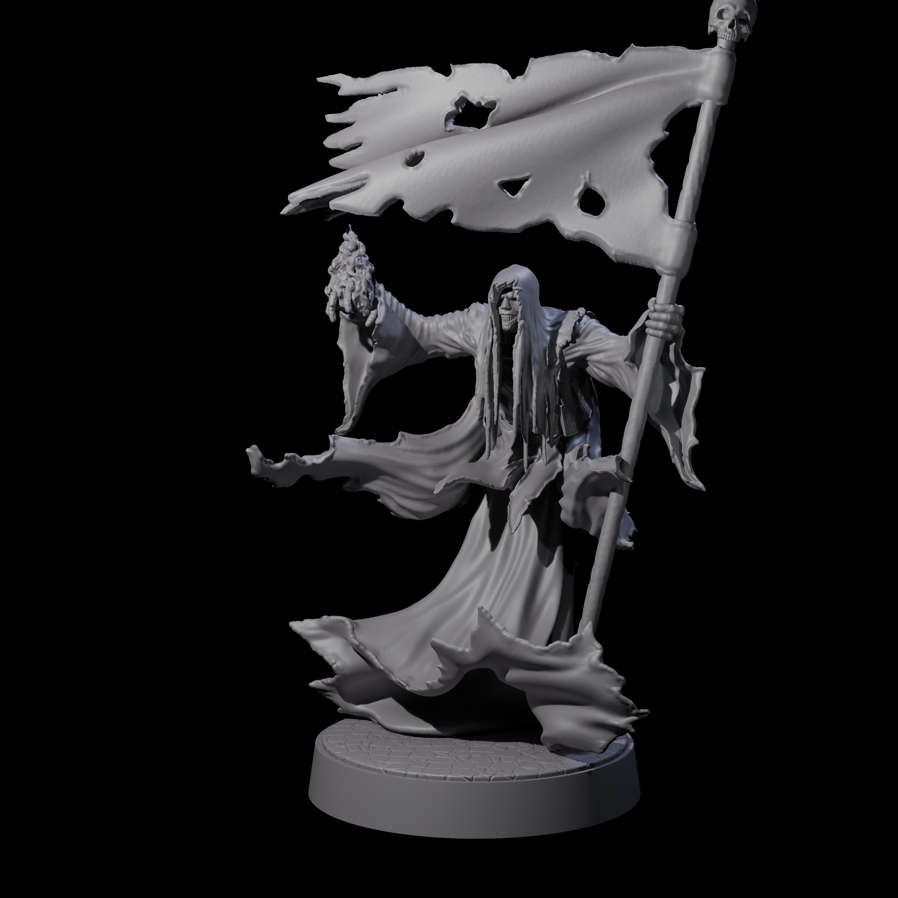 Flaming Wraith B Miniature for Dungeons and Dragons, Pathfinder or other TTRPGs
