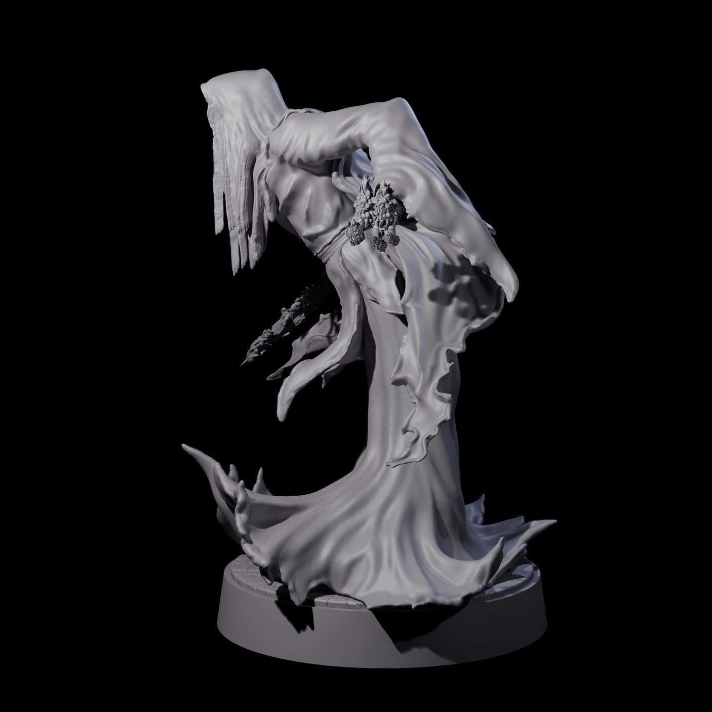 Flaming Wraith C Miniature for Dungeons and Dragons, Pathfinder or other TTRPGs