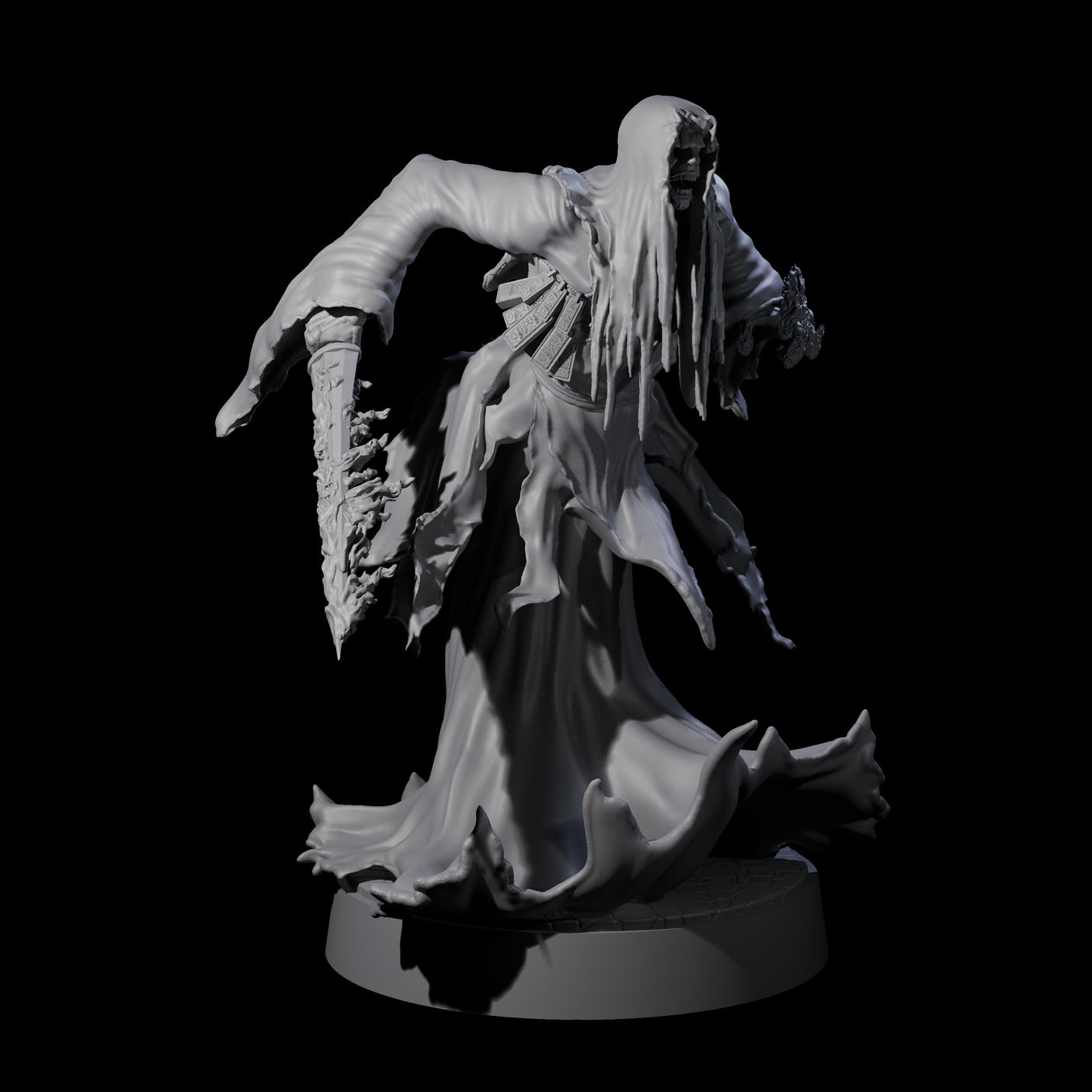 Flaming Wraith C Miniature for Dungeons and Dragons, Pathfinder or other TTRPGs