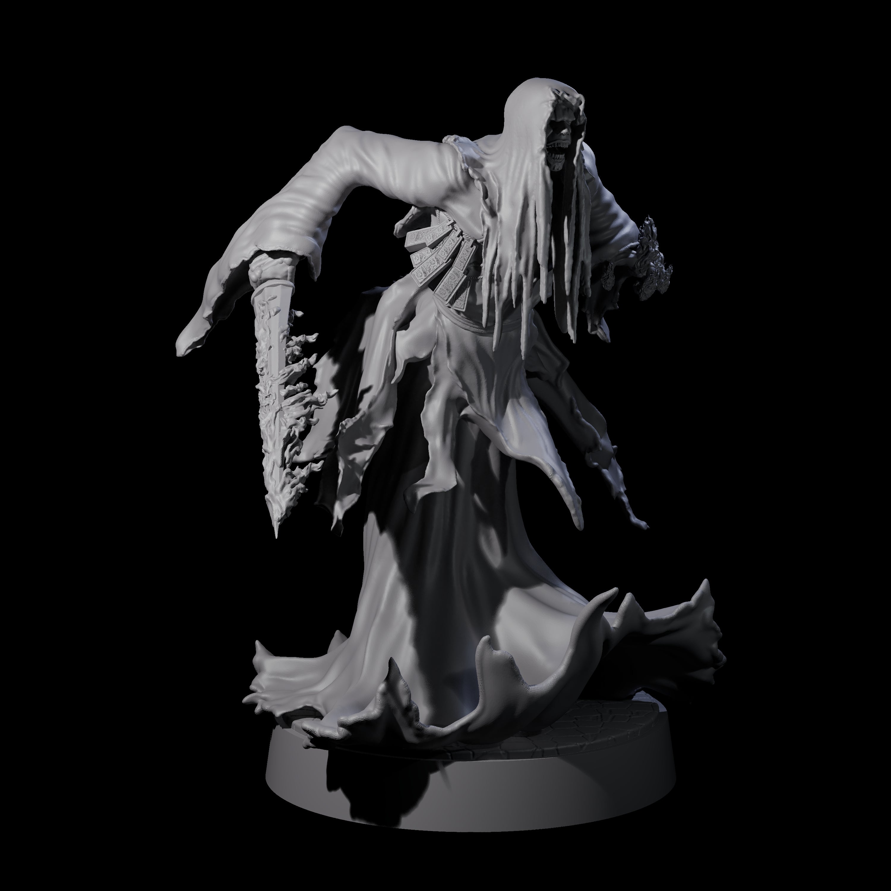 Flaming Wraith C Miniature for Dungeons and Dragons, Pathfinder or other TTRPGs