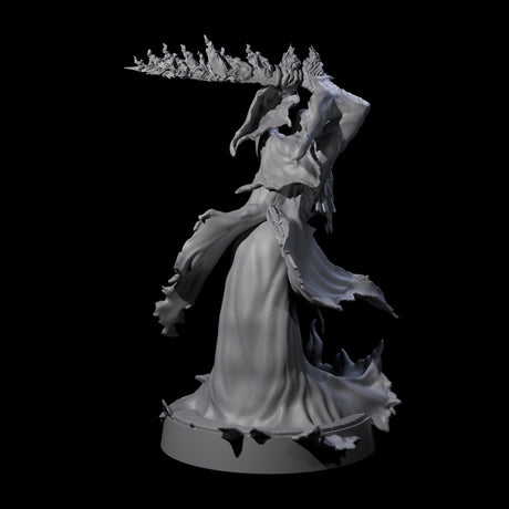 Flaming Wraith D Miniature for Dungeons and Dragons, Pathfinder or other TTRPGs