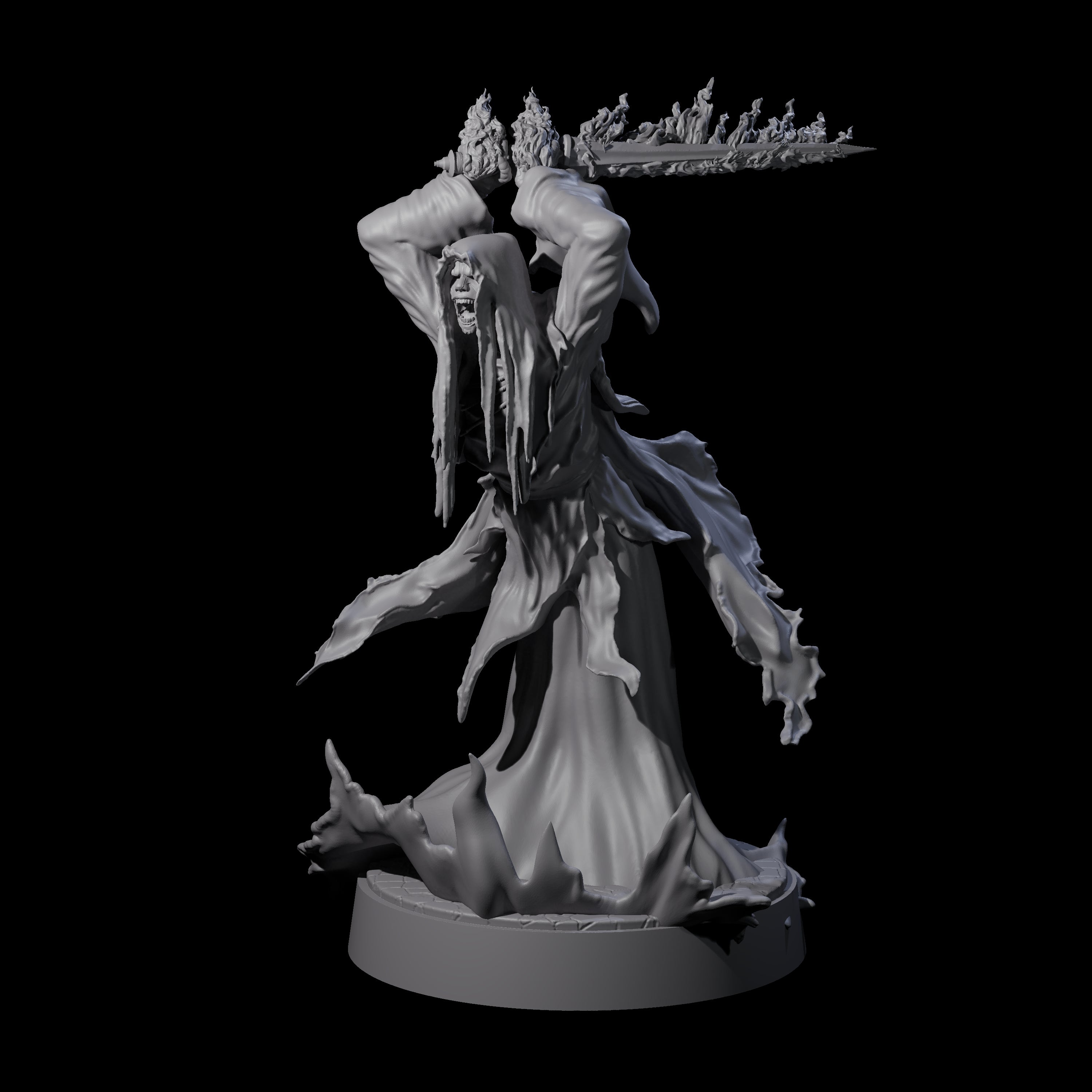 Flaming Wraith D Miniature for Dungeons and Dragons, Pathfinder or other TTRPGs