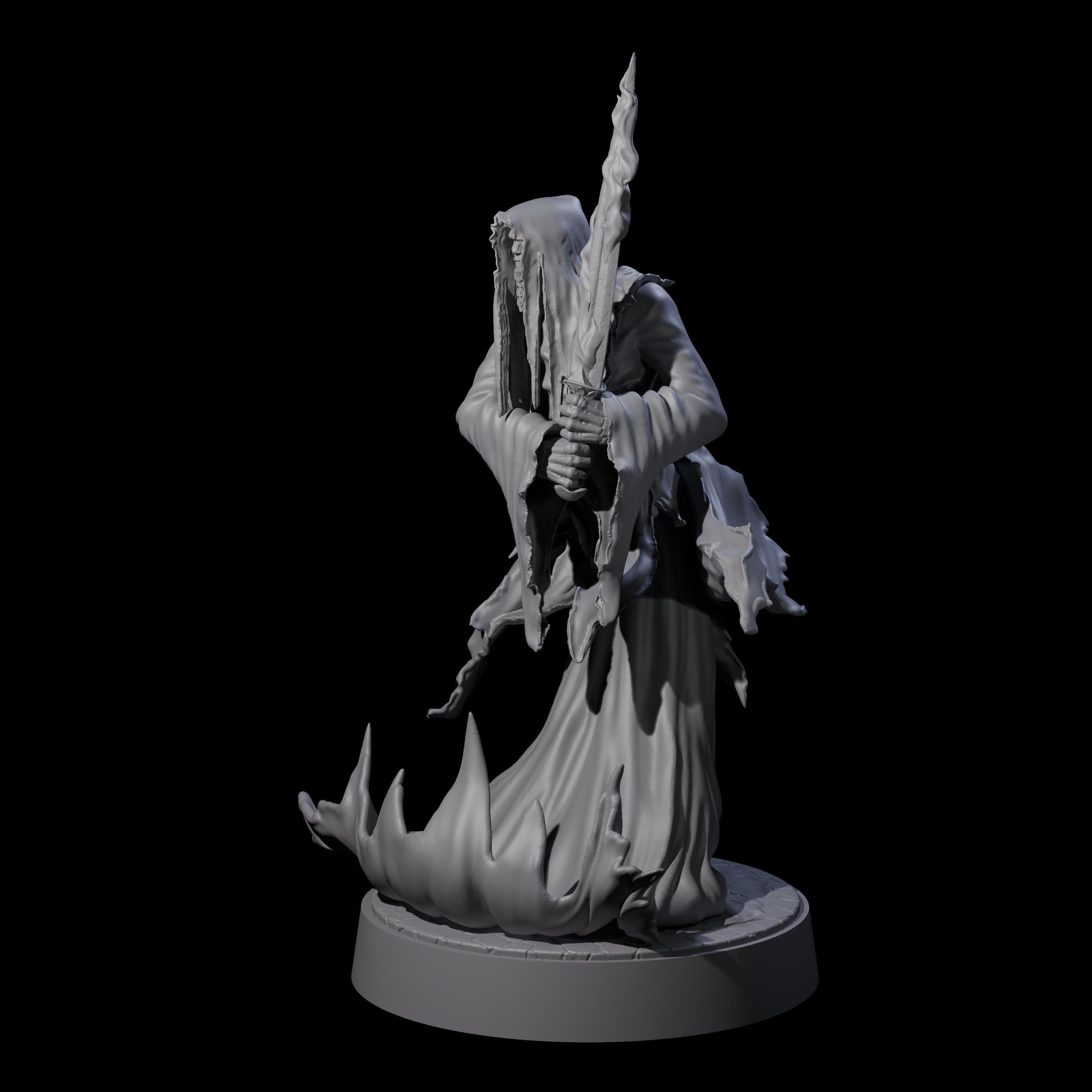 Flaming Wraith E Miniature for Dungeons and Dragons, Pathfinder or other TTRPGs