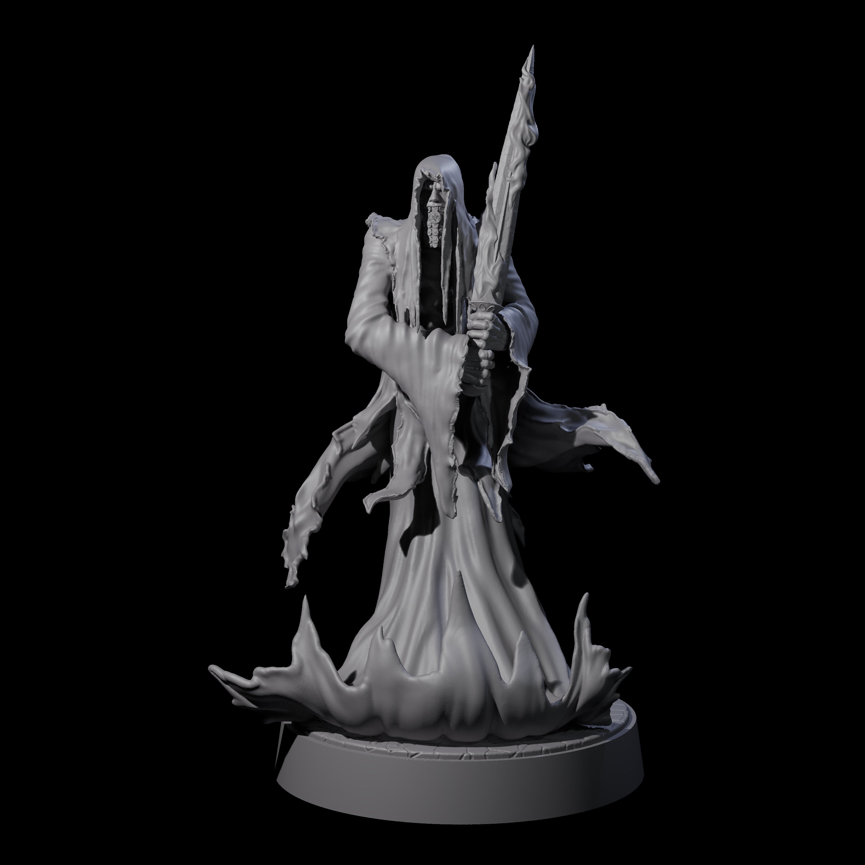 Flaming Wraith E Miniature for Dungeons and Dragons, Pathfinder or other TTRPGs