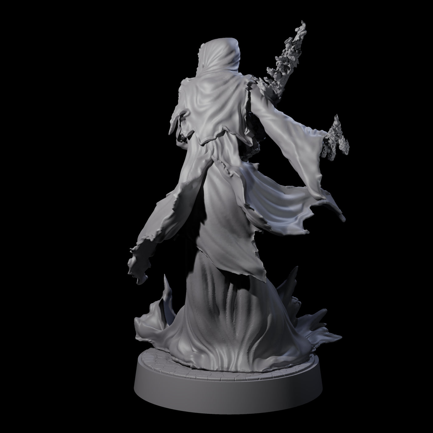Flaming Wraith F Miniature for Dungeons and Dragons, Pathfinder or other TTRPGs