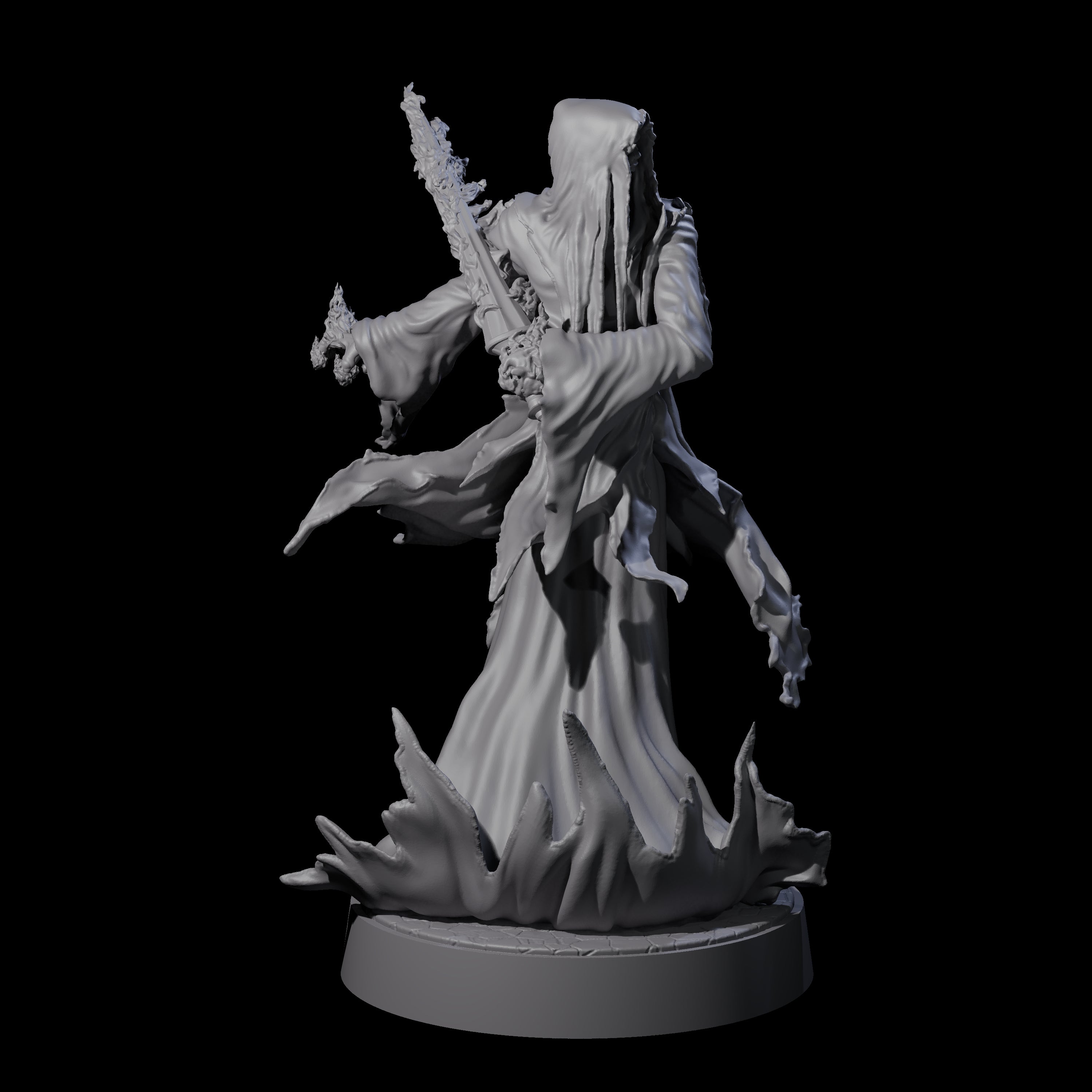 Flaming Wraith F Miniature for Dungeons and Dragons, Pathfinder or other TTRPGs
