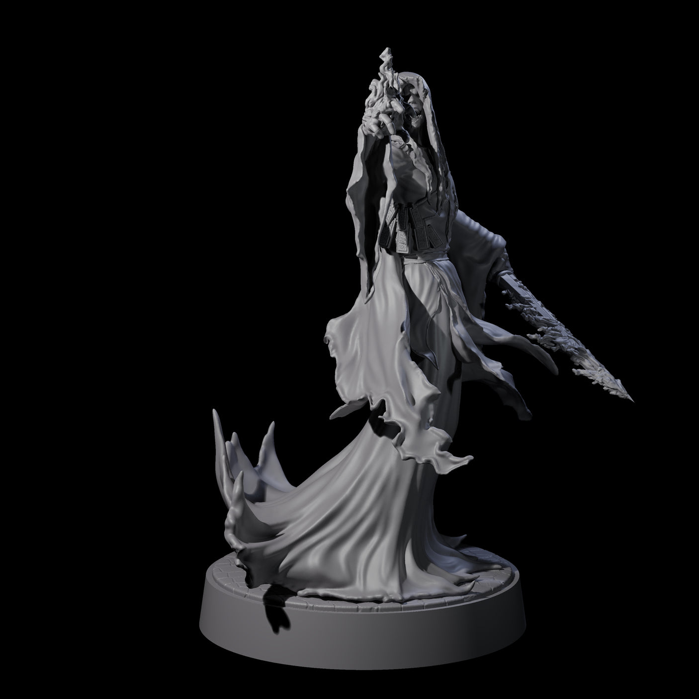 Flaming Wraith H Miniature for Dungeons and Dragons, Pathfinder or other TTRPGs