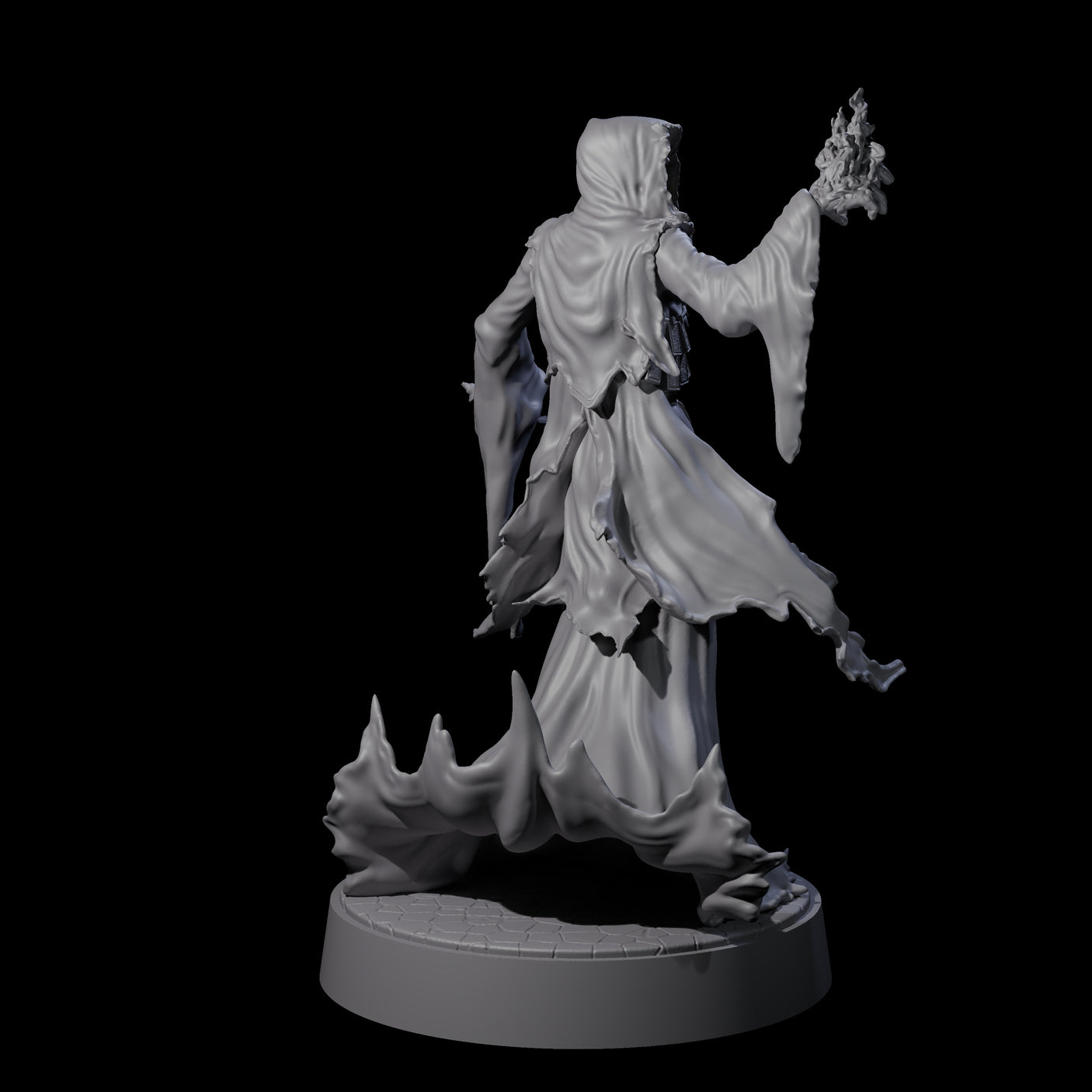 Flaming Wraith H Miniature for Dungeons and Dragons, Pathfinder or other TTRPGs