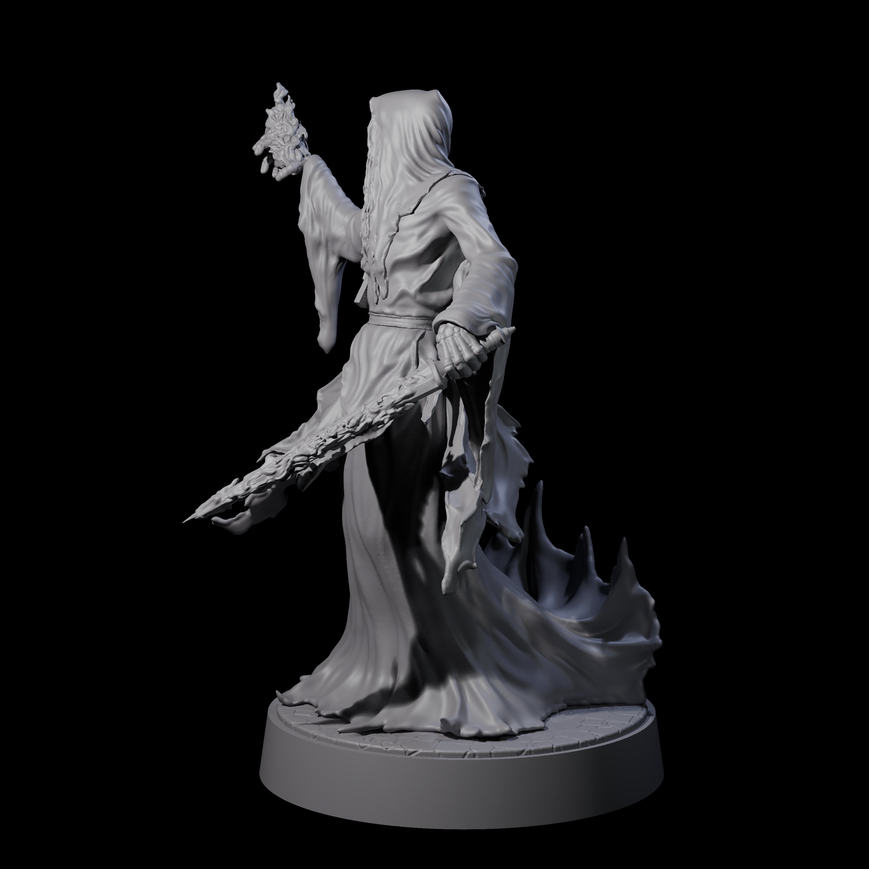 Flaming Wraith H Miniature for Dungeons and Dragons, Pathfinder or other TTRPGs