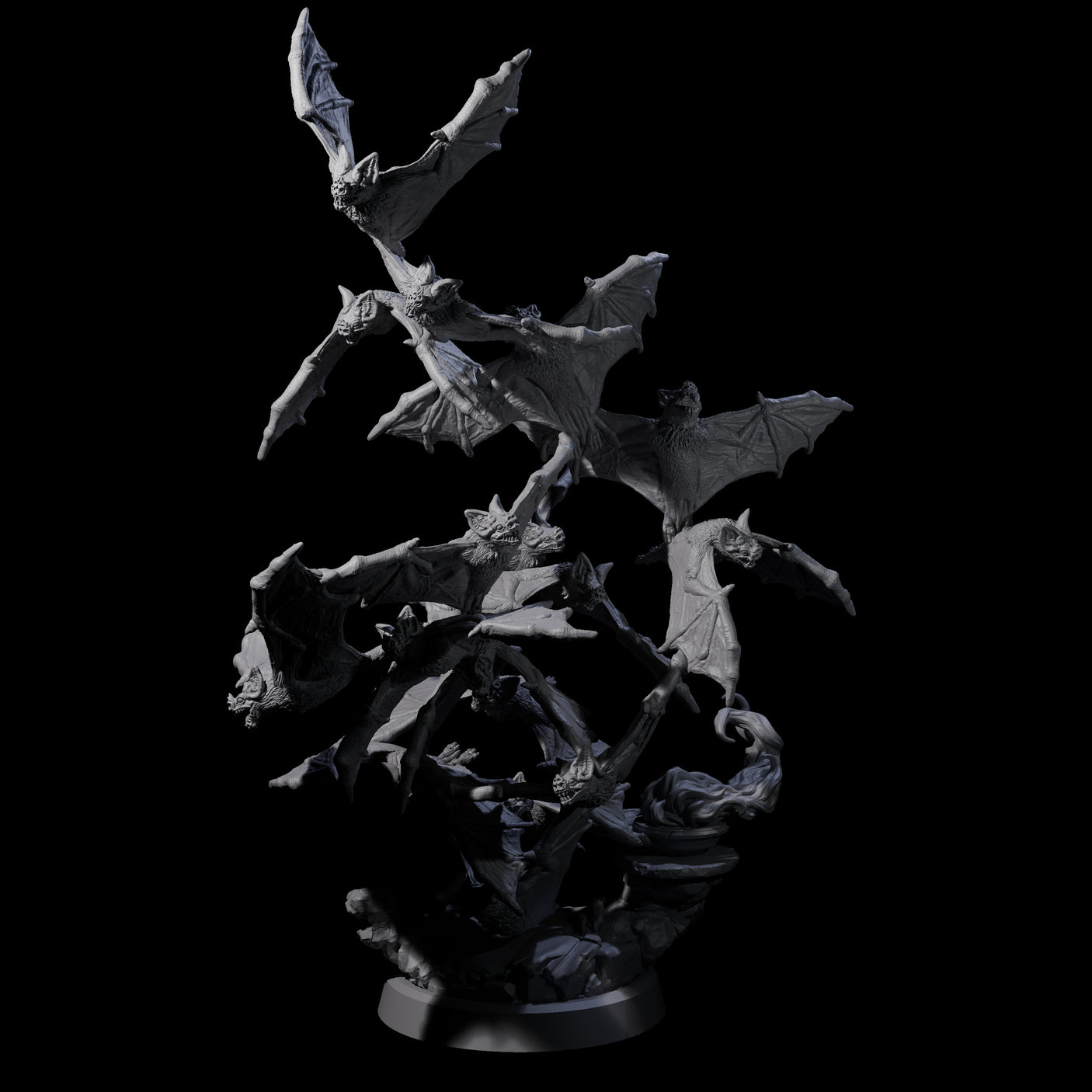 Flapping Swarm of Vampire Bats Miniature for Dungeons and Dragons, Pathfinder or other TTRPGs