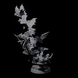 Flapping Swarm of Vampire Bats Miniature for Dungeons and Dragons, Pathfinder or other TTRPGs