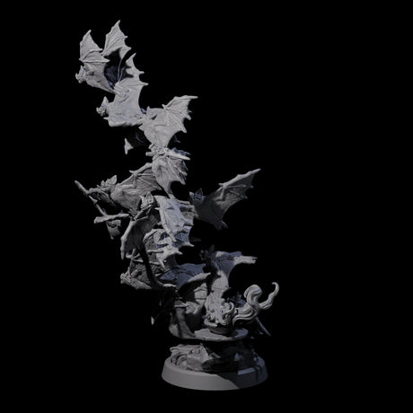 Flapping Swarm of Vampire Bats Miniature for Dungeons and Dragons, Pathfinder or other TTRPGs