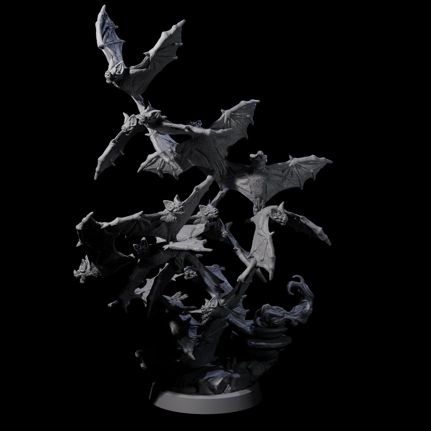 Flapping Swarm of Vampire Bats Miniature for Dungeons and Dragons, Pathfinder or other TTRPGs