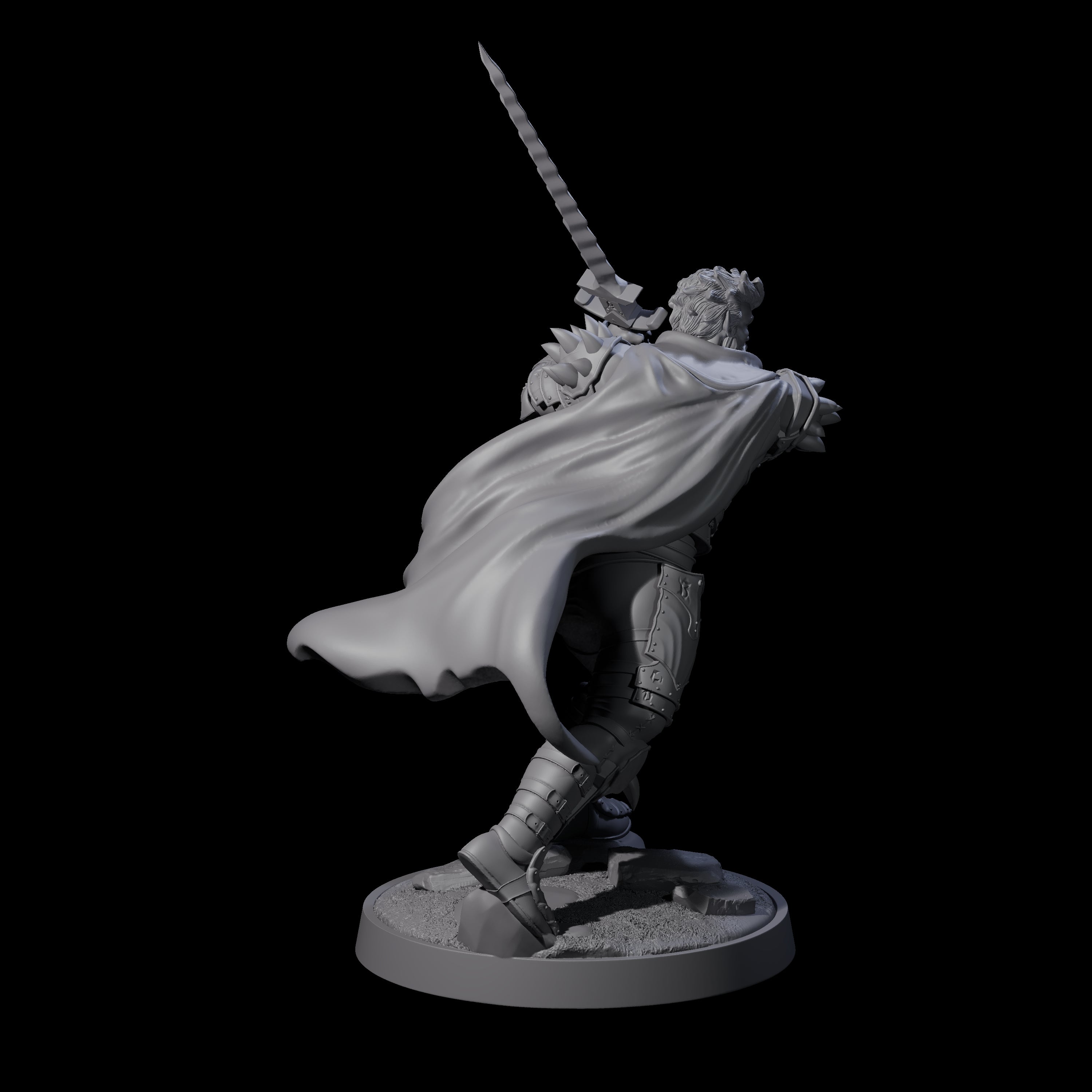 Flat Faced Elf Fighter Miniature for Dungeons and Dragons, Pathfinder or other TTRPGs