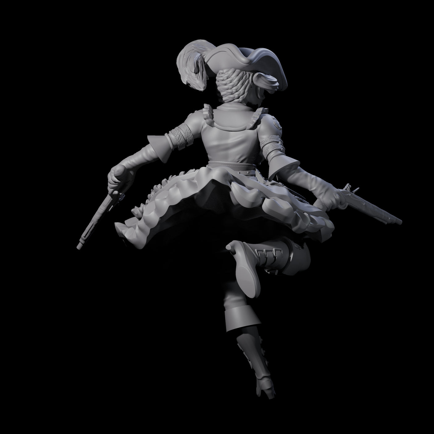 Fleeing Gunslinger Miniature for Dungeons and Dragons, Pathfinder or other TTRPGs
