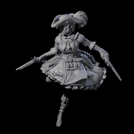 Fleeing Gunslinger Miniature for Dungeons and Dragons, Pathfinder or other TTRPGs