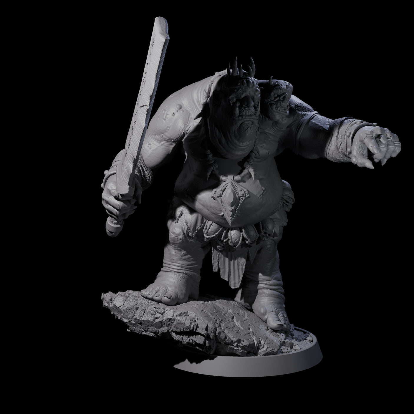 Fleshwarped Ogre Cabal Miniature for Dungeons and Dragons, Pathfinder or other TTRPGs