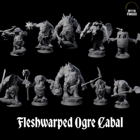 Fleshwarped Ogre Cabal Miniature for Dungeons and Dragons, Pathfinder or other TTRPGs