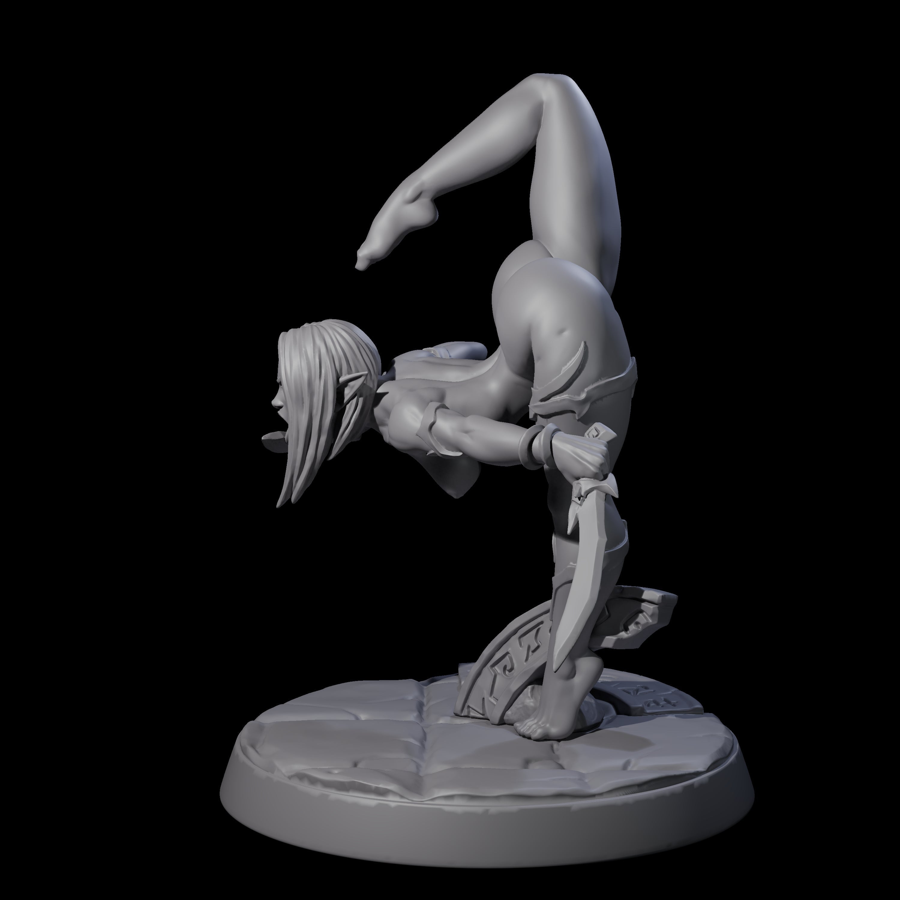 Flexible Drow Pin-up Miniature for Dungeons and Dragons, Pathfinder or other TTRPGs