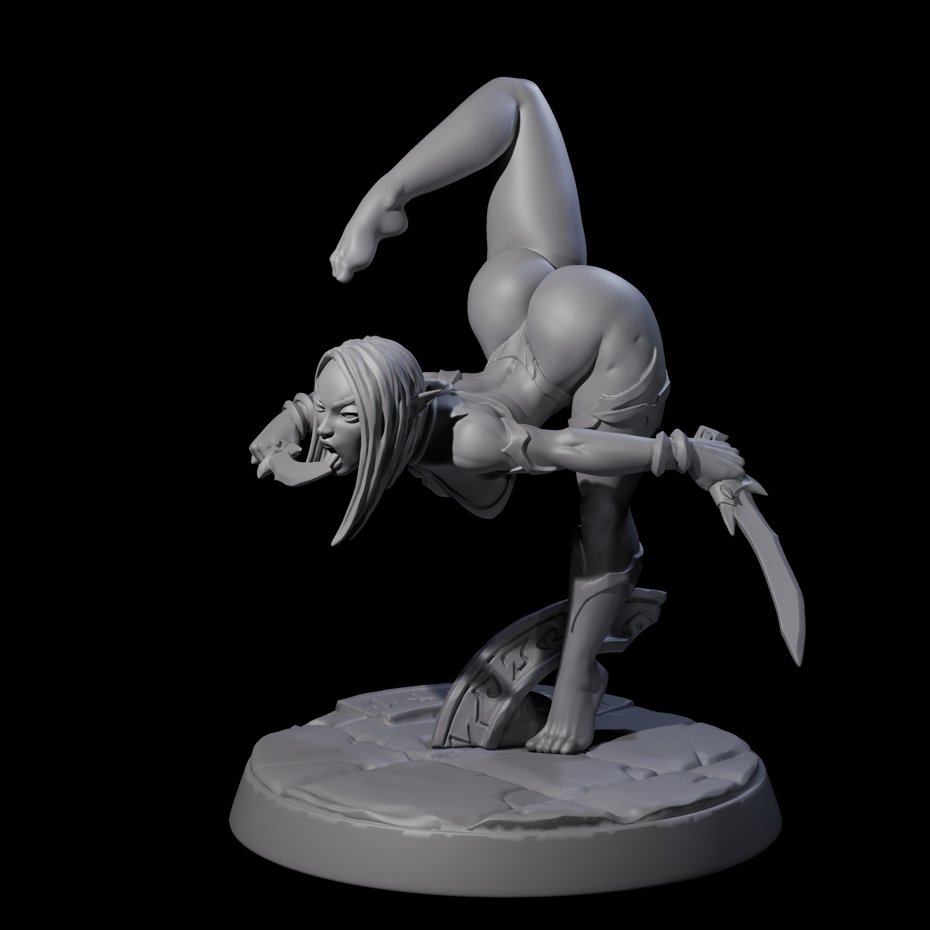 Flexible Drow Pin-up Miniature for Dungeons and Dragons, Pathfinder or other TTRPGs