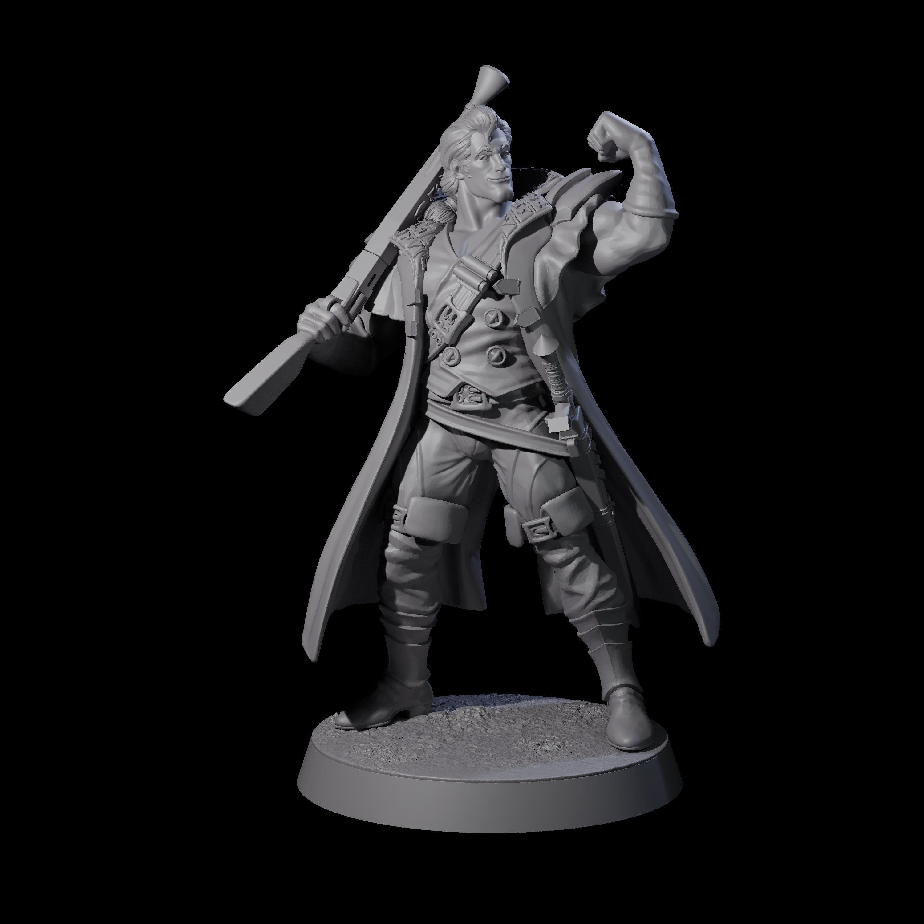 Flexing Huntmaster Miniature for Dungeons and Dragons, Pathfinder or other TTRPGs