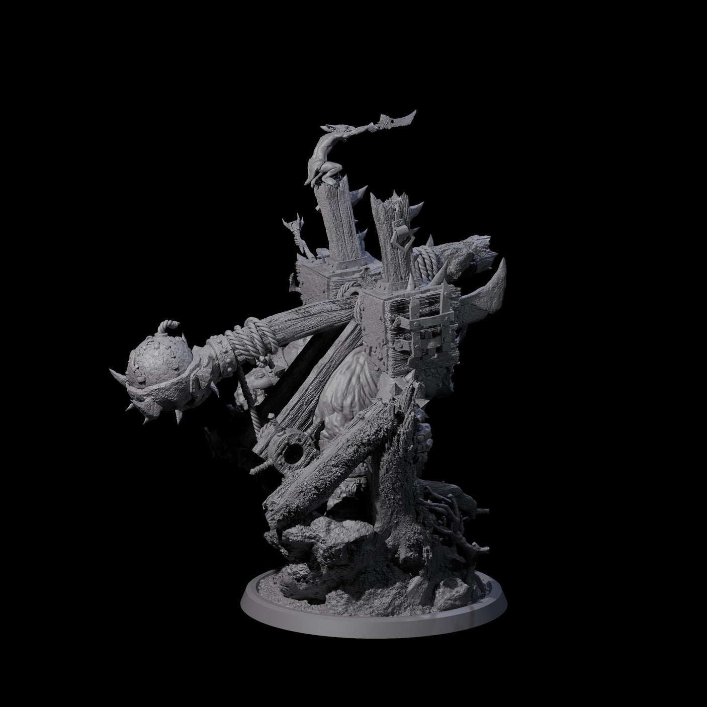 Flinga - The Walking Troll Catapult Miniature for Dungeons and Dragons, Pathfinder or other TTRPGs