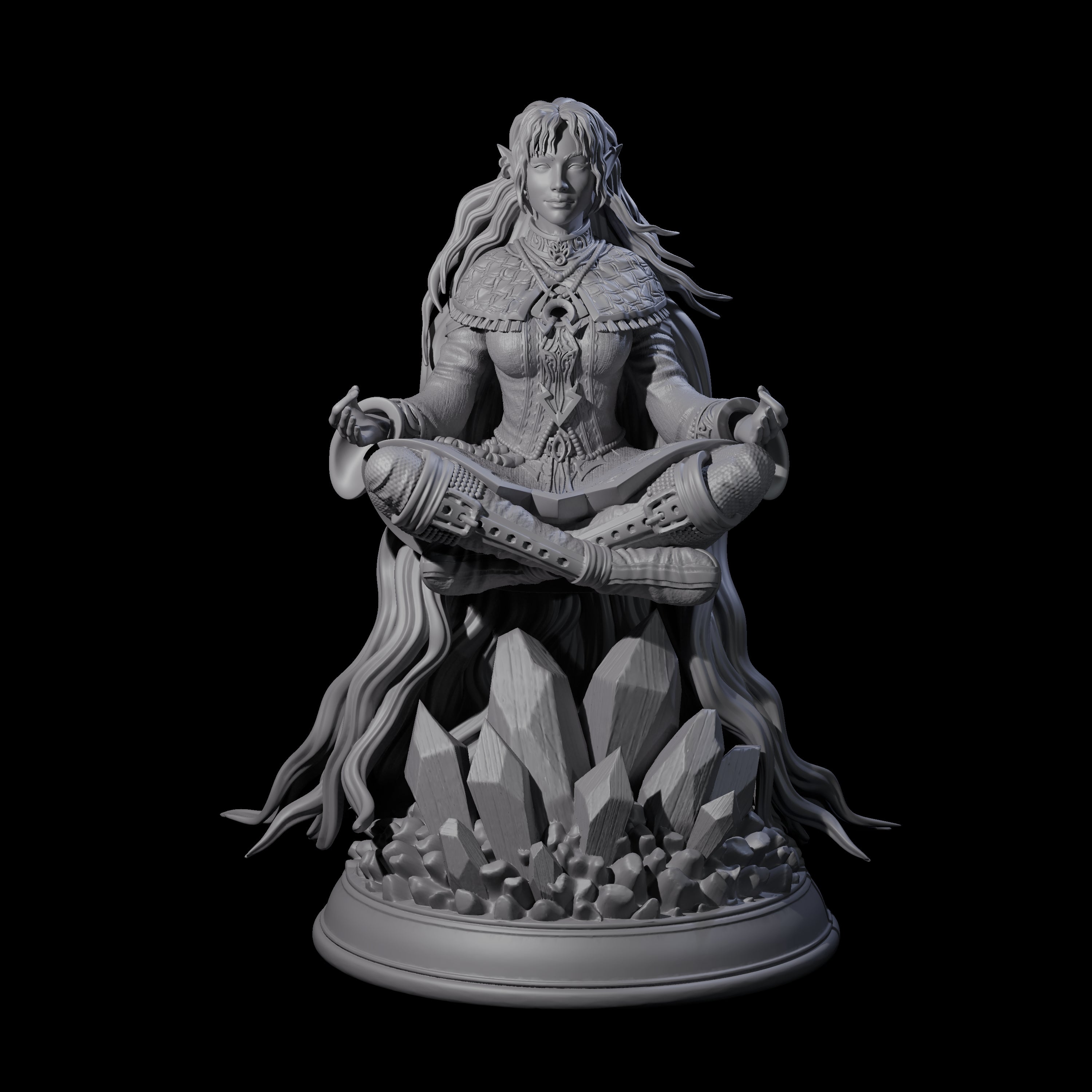 Floating Elf Wizard Miniature for Dungeons and Dragons, Pathfinder or other TTRPGs