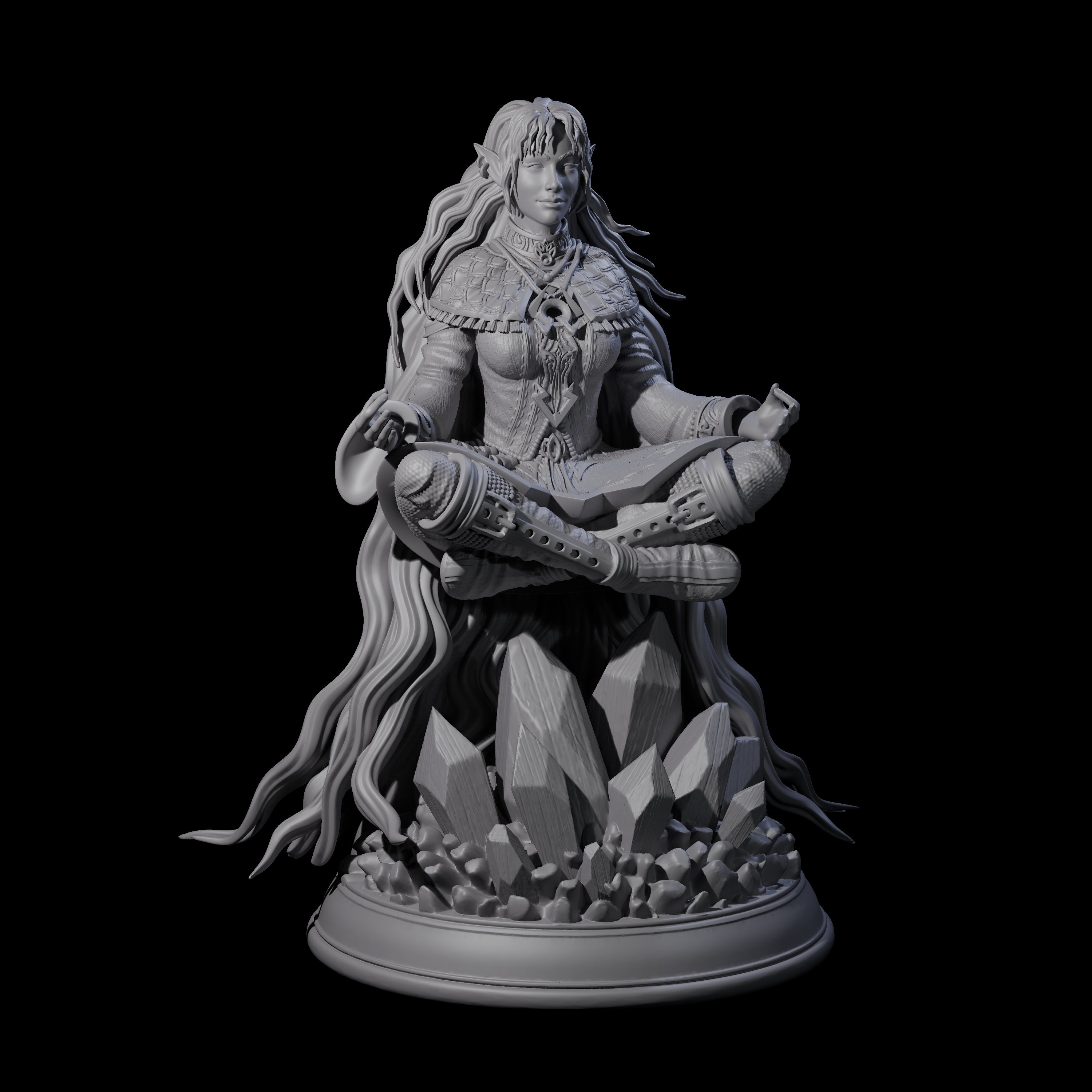 Floating Elf Wizard Miniature for Dungeons and Dragons, Pathfinder or other TTRPGs