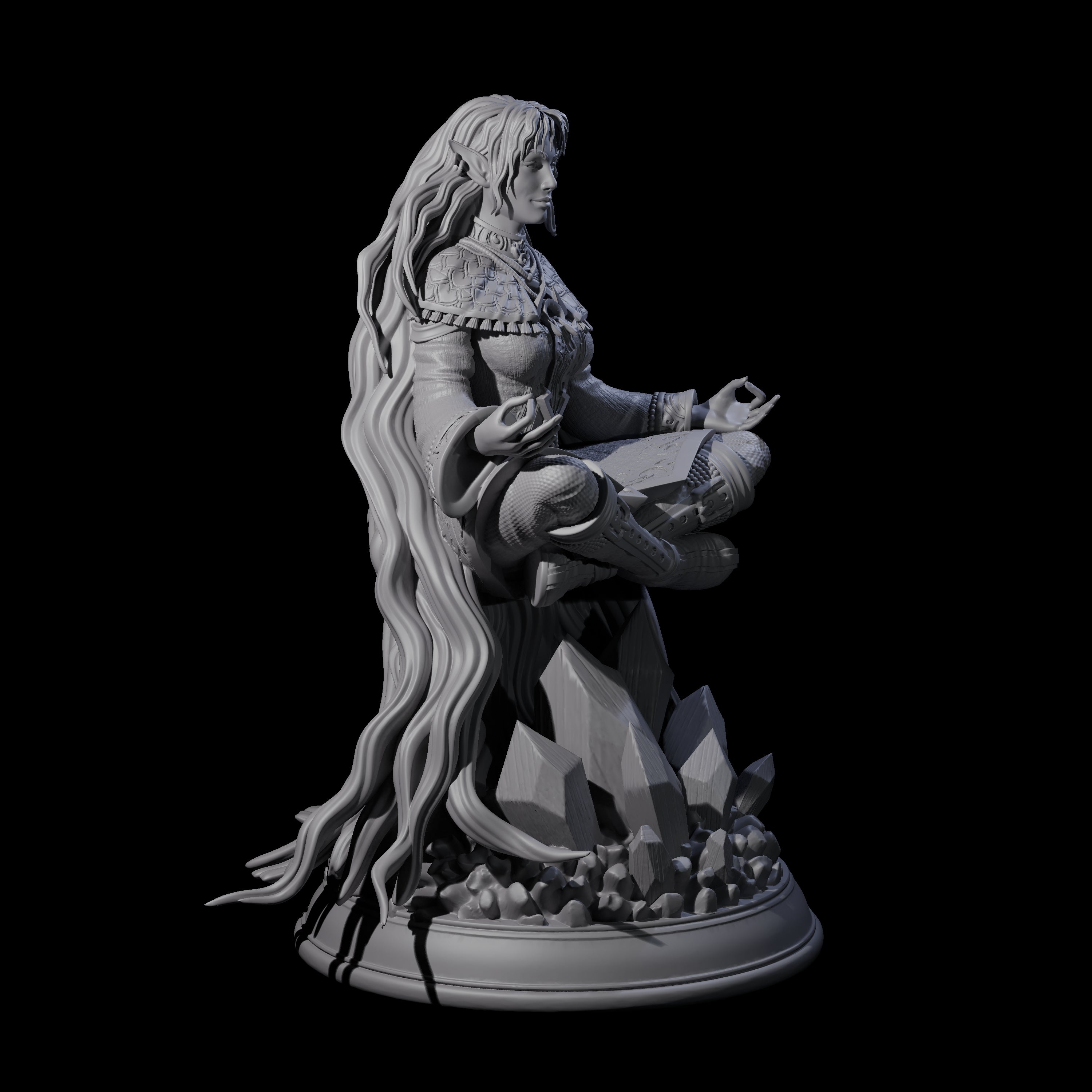 Floating Elf Wizard Miniature for Dungeons and Dragons, Pathfinder or other TTRPGs