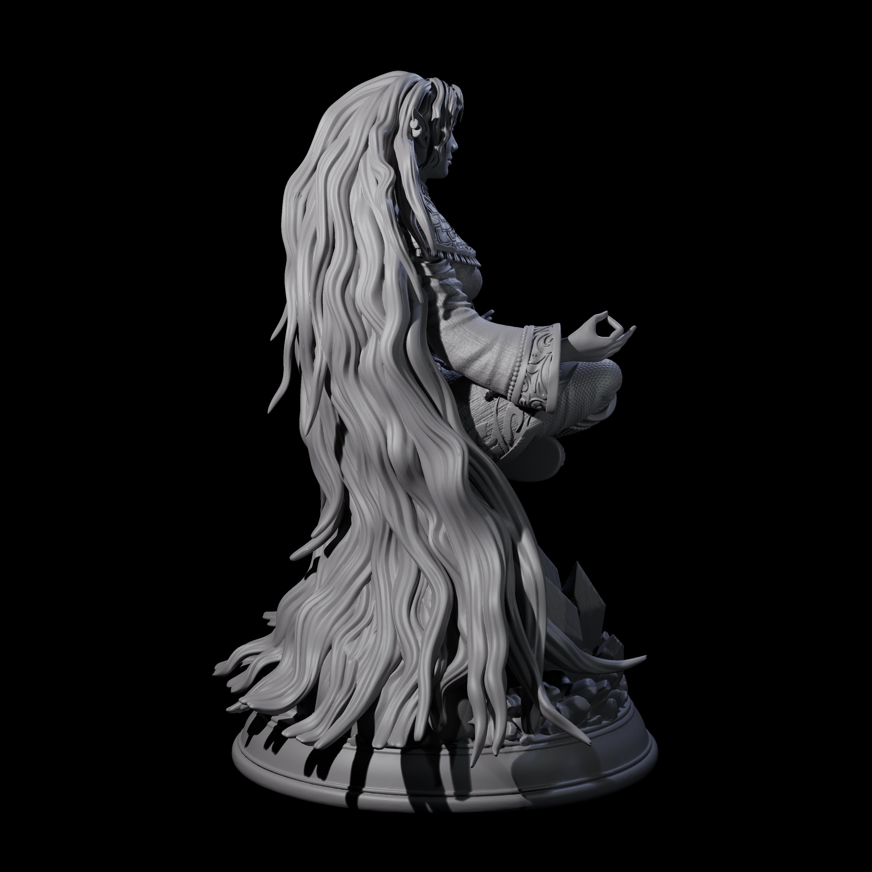 Floating Elf Wizard Miniature for Dungeons and Dragons, Pathfinder or other TTRPGs