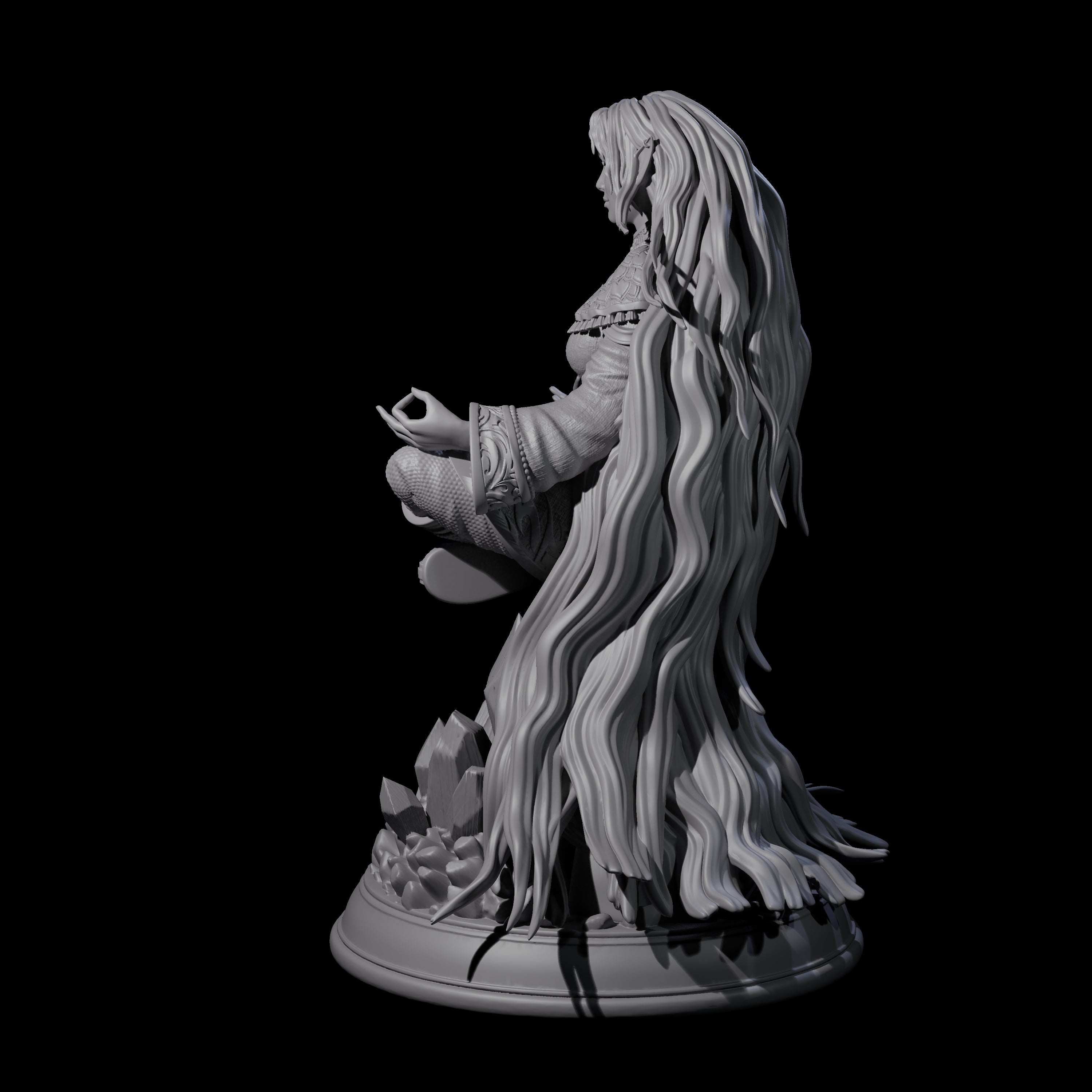 Floating Elf Wizard Miniature for Dungeons and Dragons, Pathfinder or other TTRPGs