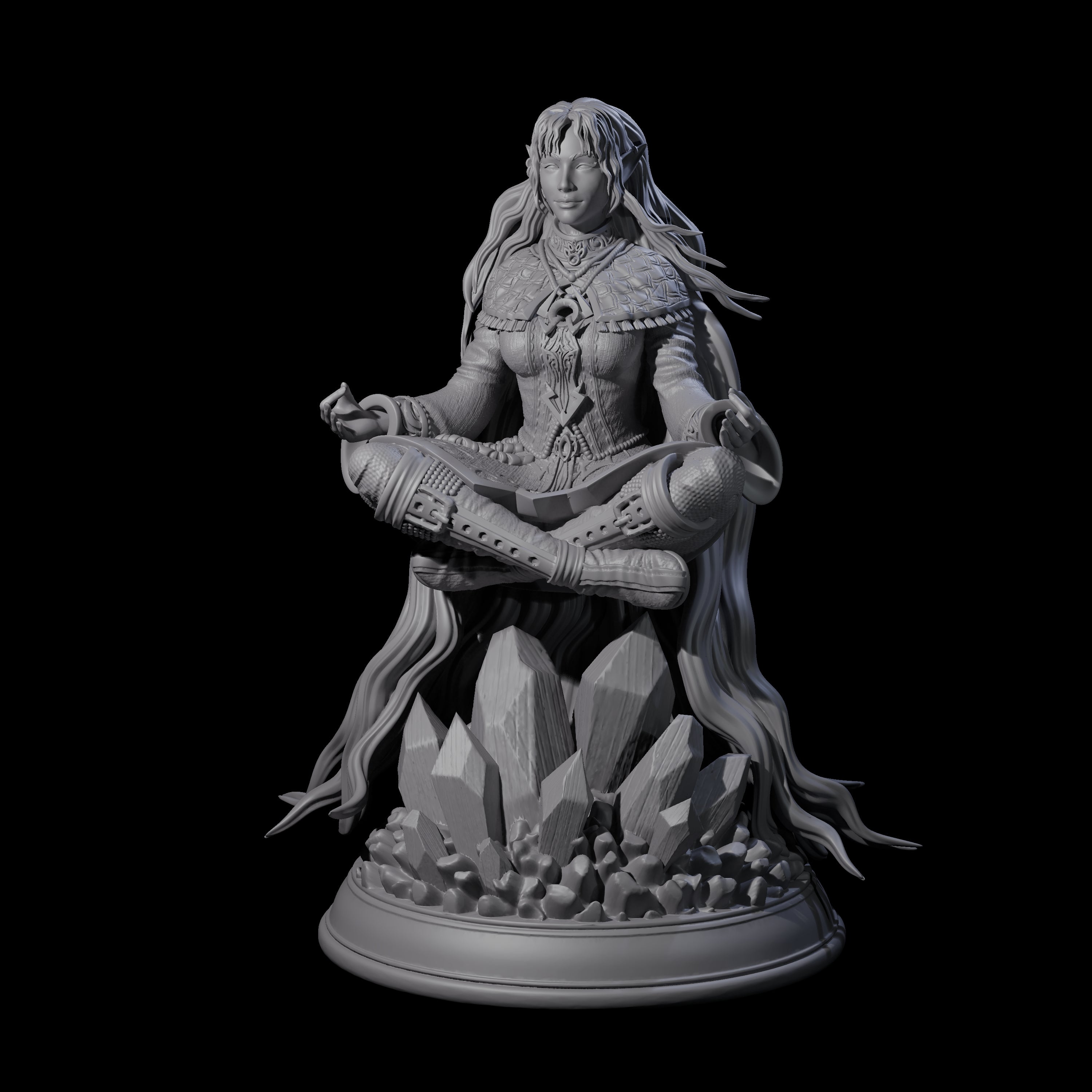 Floating Elf Wizard Miniature for Dungeons and Dragons, Pathfinder or other TTRPGs