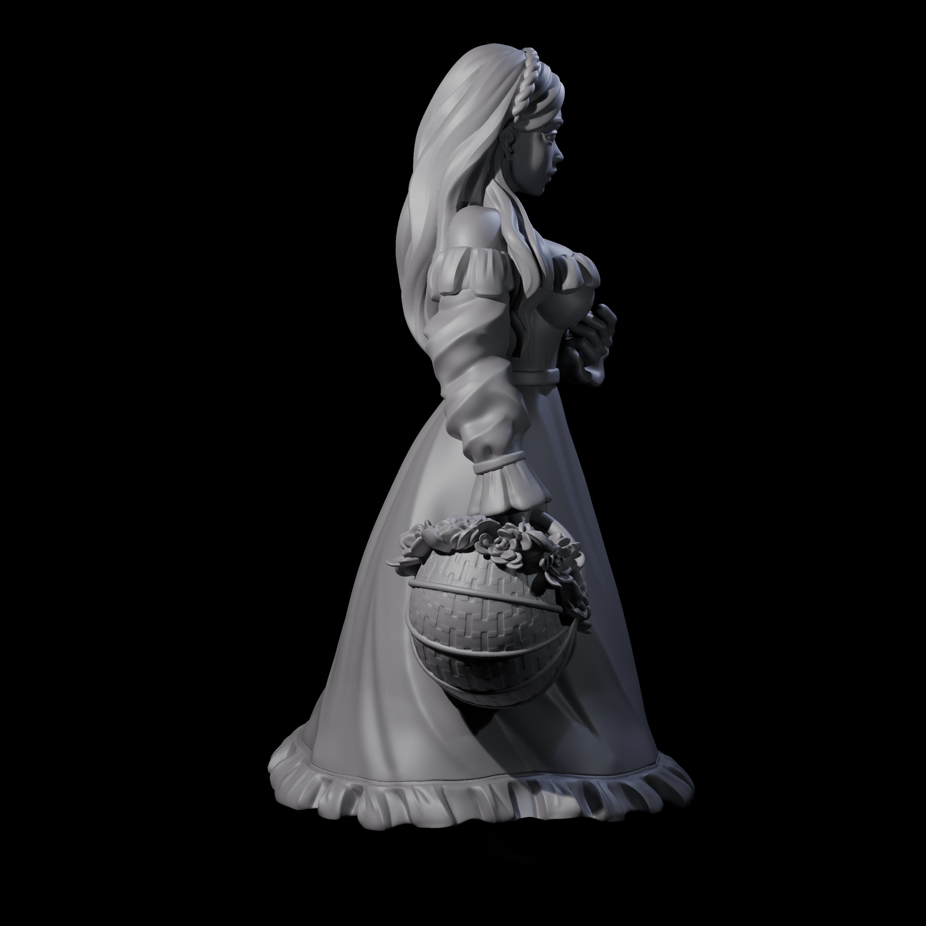 Flora - Village Flower Girl Miniature for Dungeons and Dragons, Pathfinder or other TTRPGs