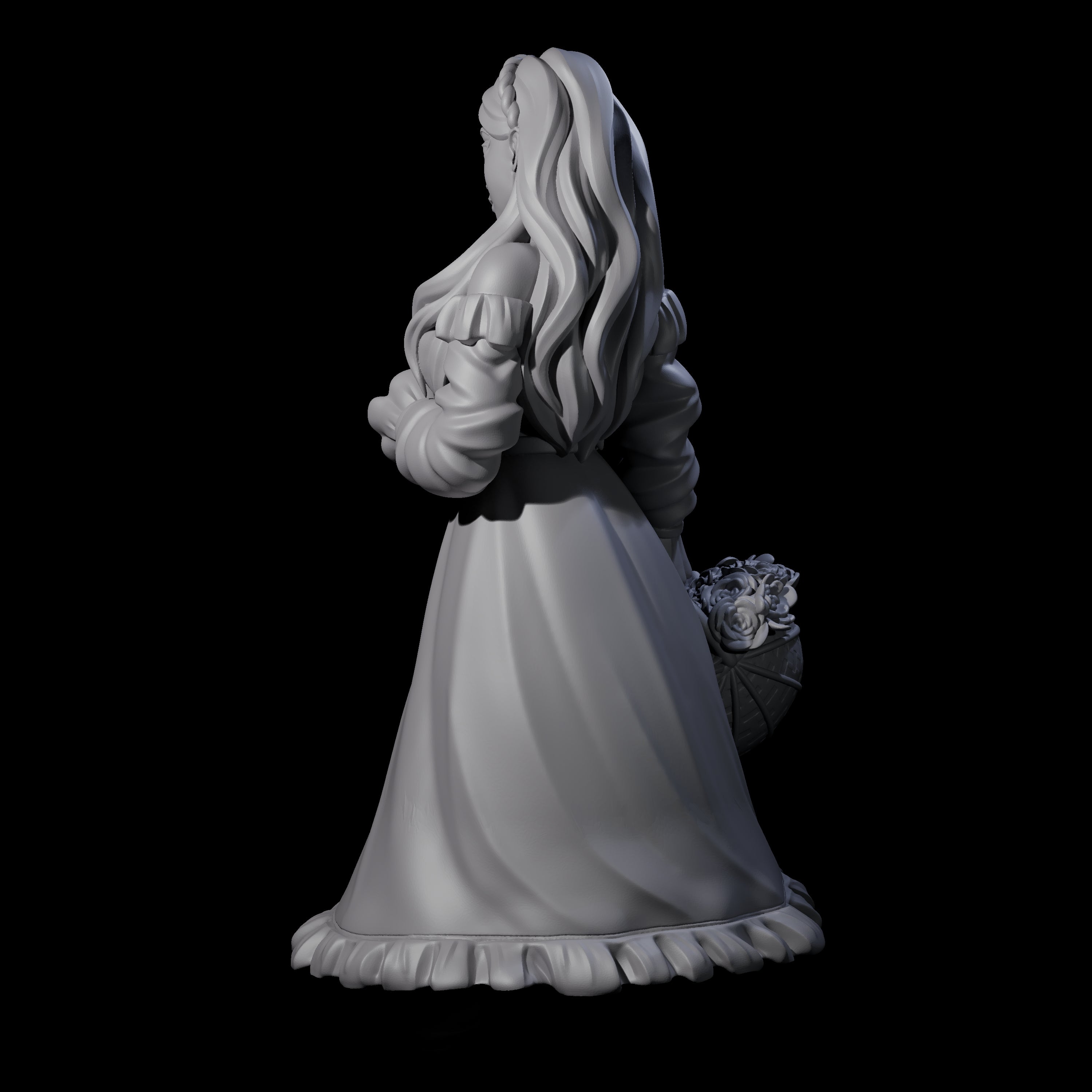 Flora - Village Flower Girl Miniature for Dungeons and Dragons, Pathfinder or other TTRPGs