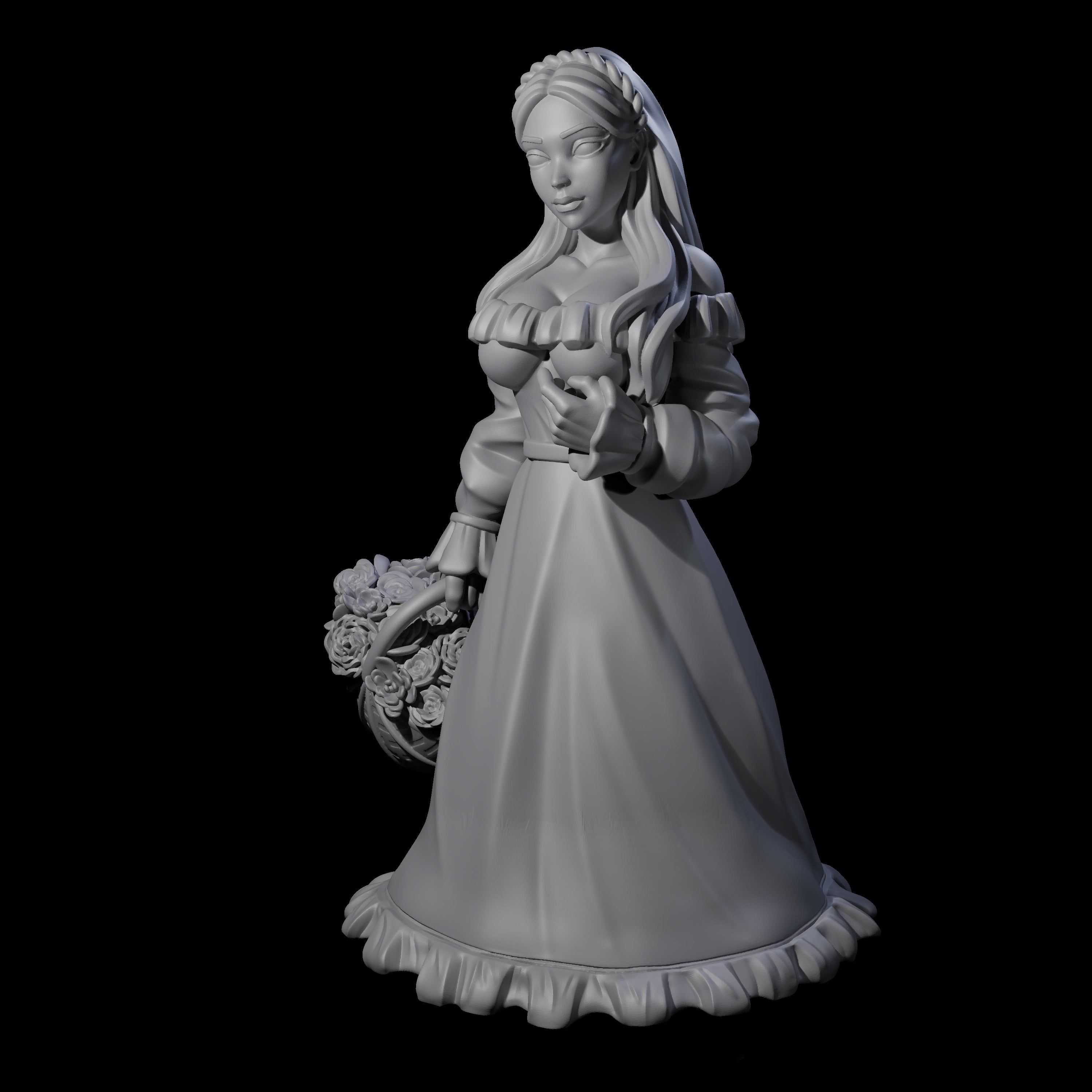 Flora - Village Flower Girl Miniature for Dungeons and Dragons, Pathfinder or other TTRPGs