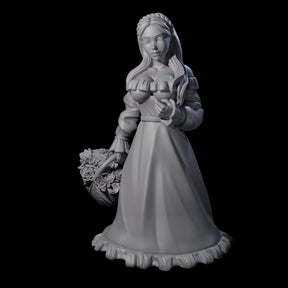 Flora - Village Flower Girl Miniature for Dungeons and Dragons, Pathfinder or other TTRPGs