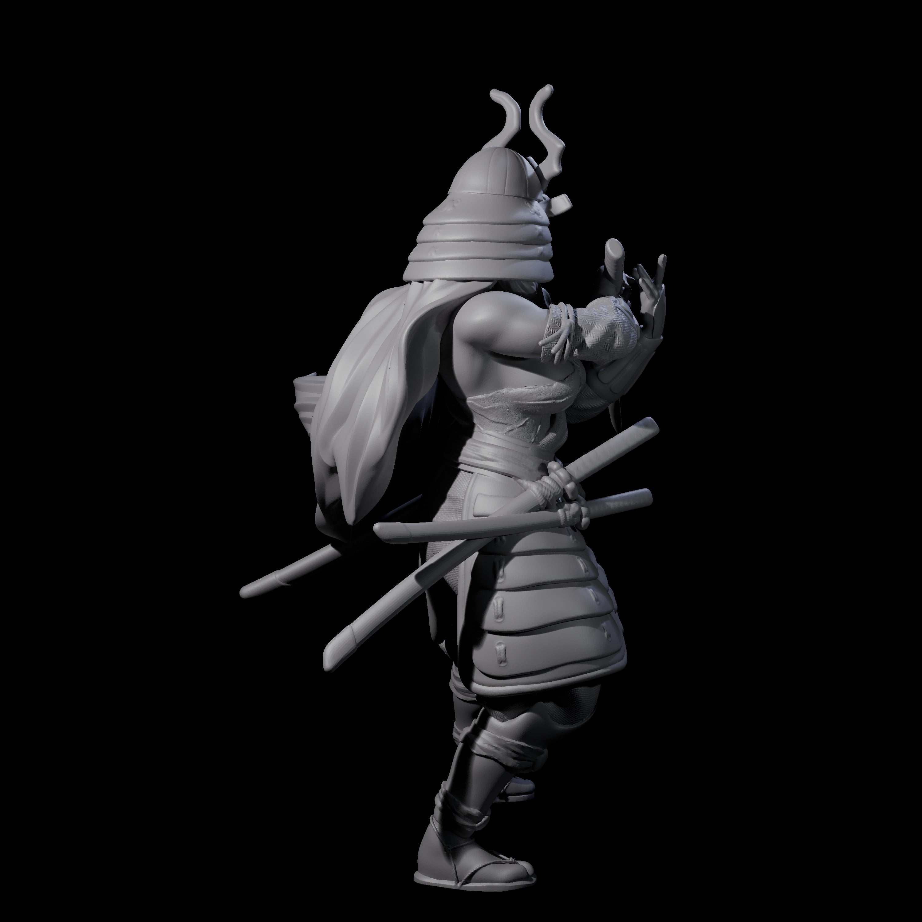 Flowing Katana Samuari Miniature for Dungeons and Dragons, Pathfinder or other TTRPGs