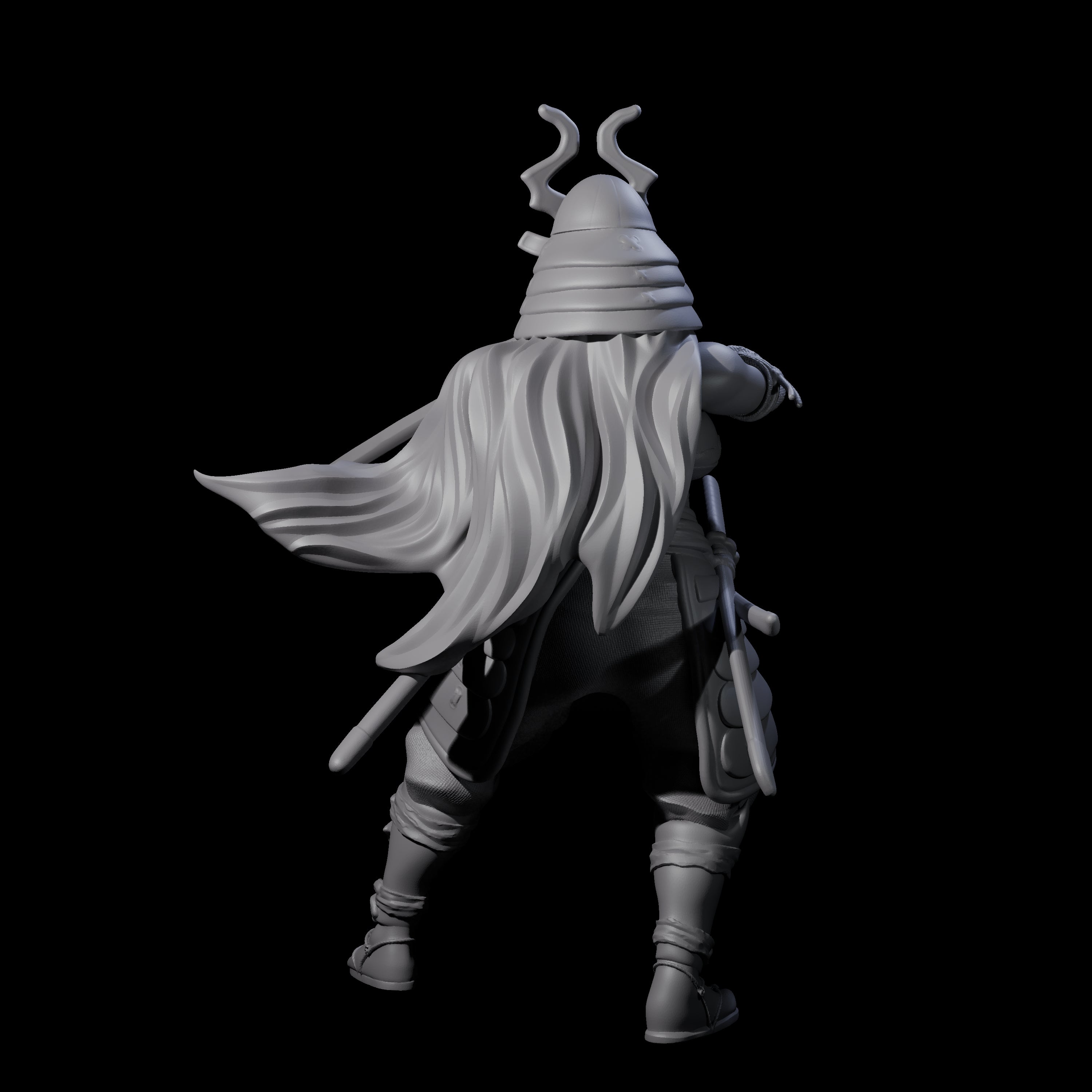 Flowing Katana Samuari Miniature for Dungeons and Dragons, Pathfinder or other TTRPGs
