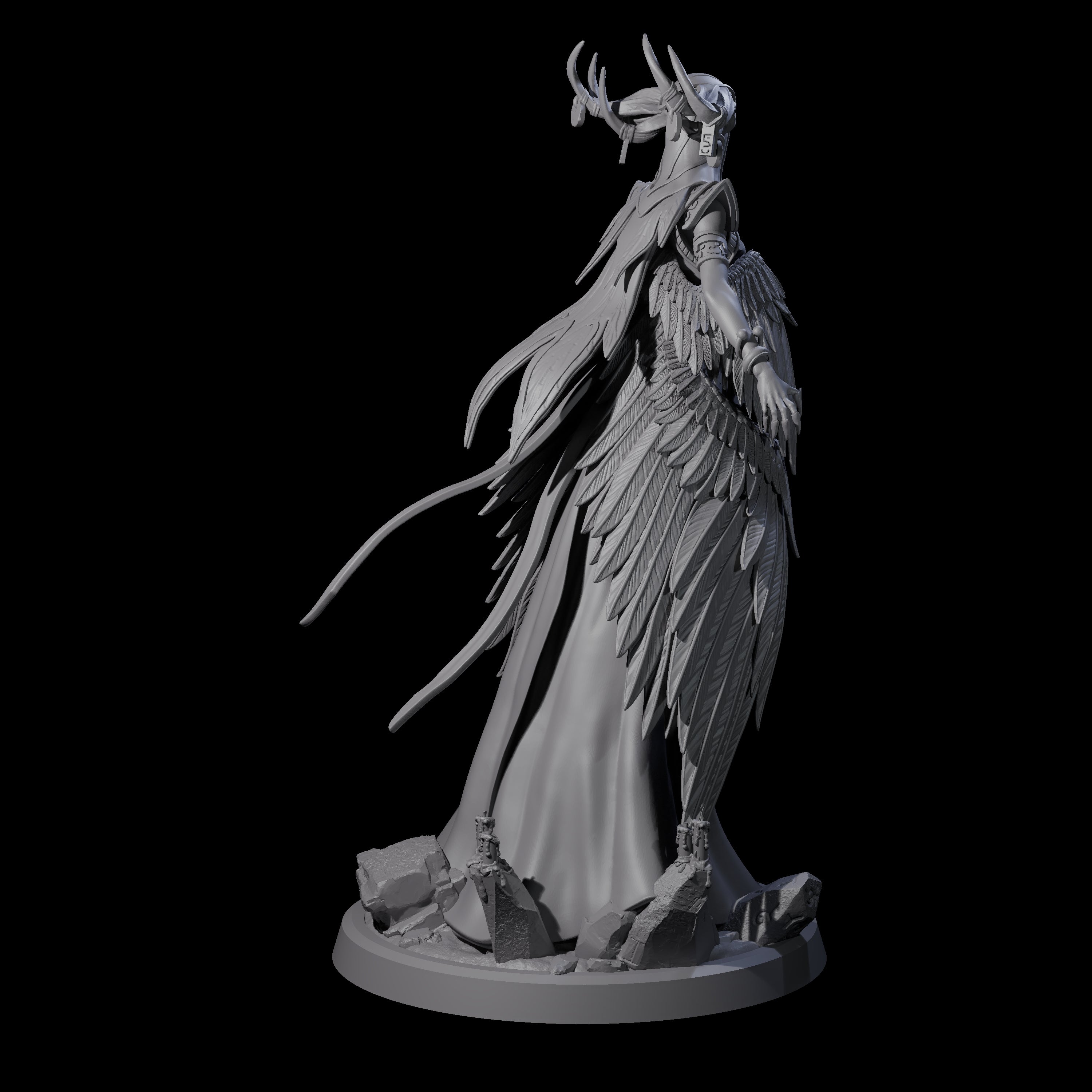 Flowing Owl Worshipping Cultist A Miniature for Dungeons and Dragons, Pathfinder or other TTRPGs