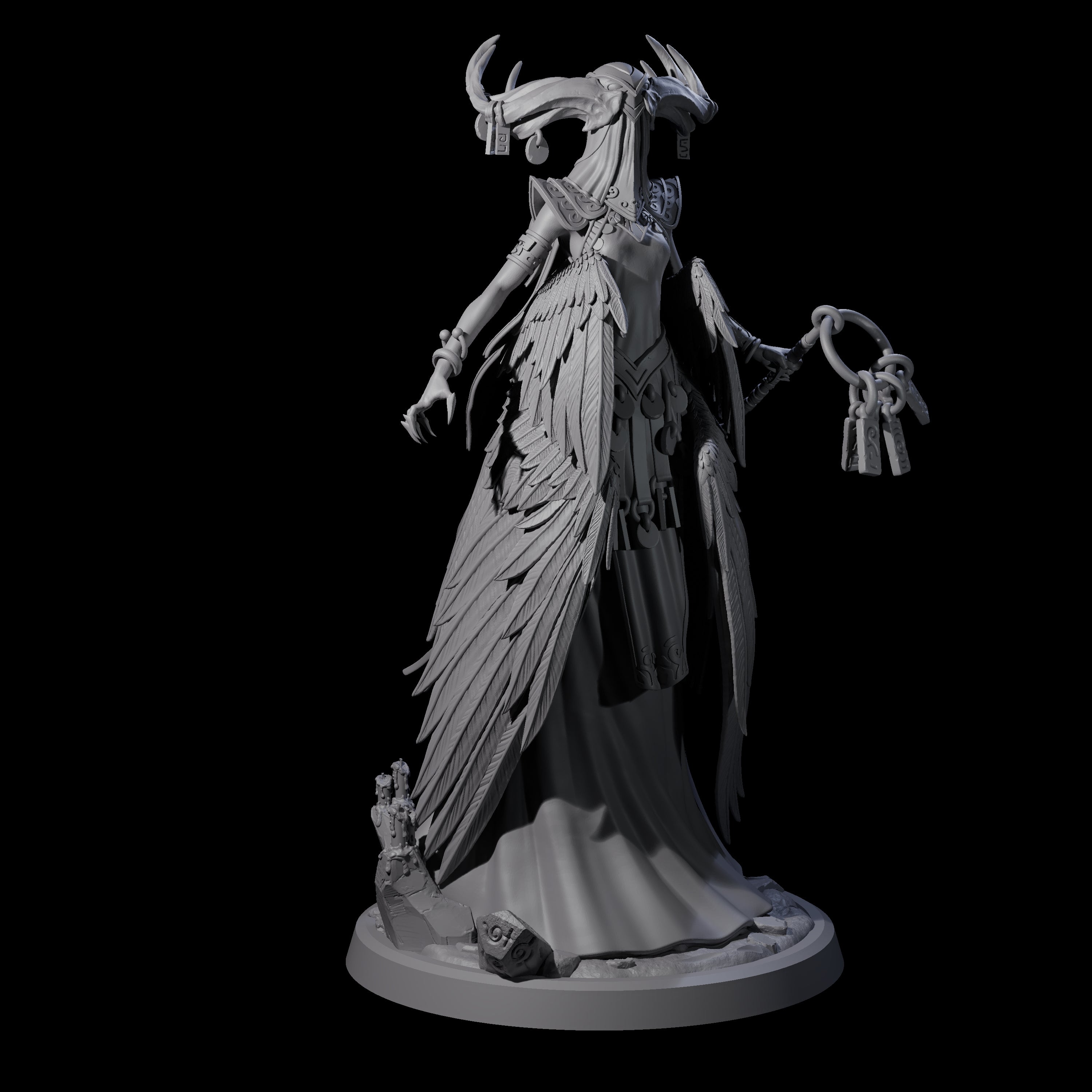 Flowing Owl Worshipping Cultist A Miniature for Dungeons and Dragons, Pathfinder or other TTRPGs