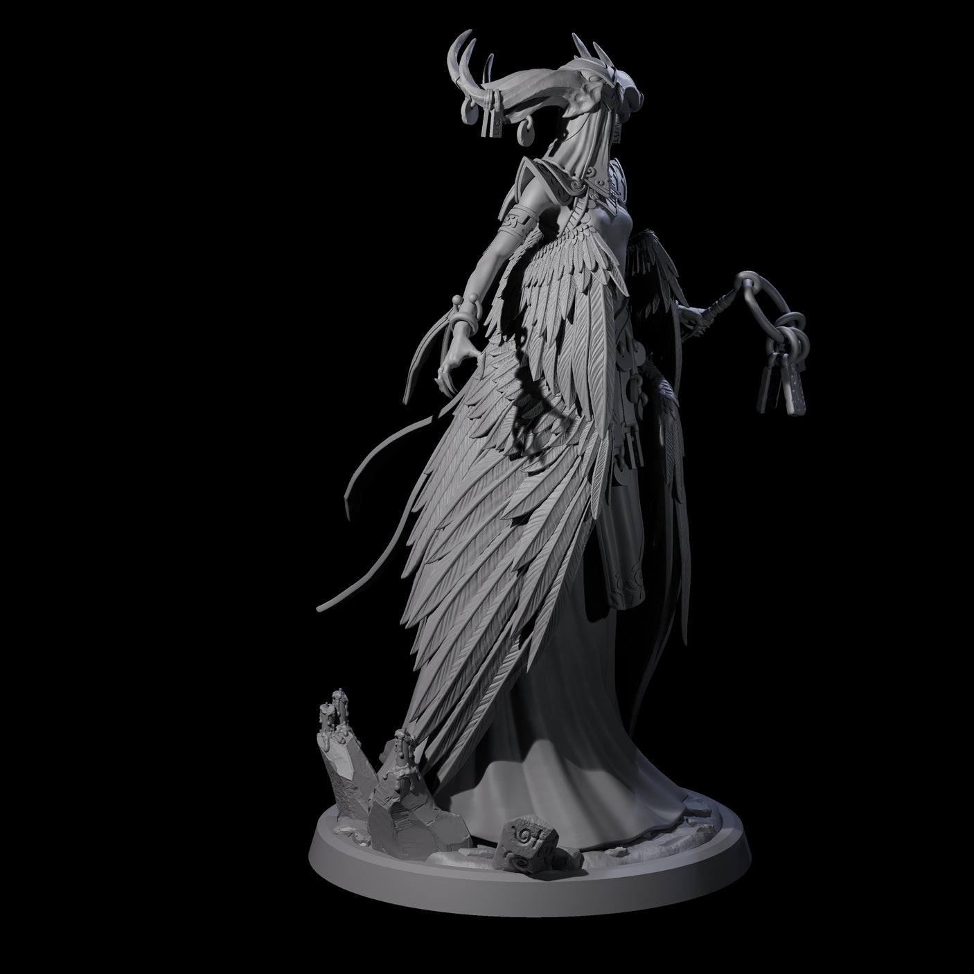 Flowing Owl Worshipping Cultist A Miniature for Dungeons and Dragons, Pathfinder or other TTRPGs